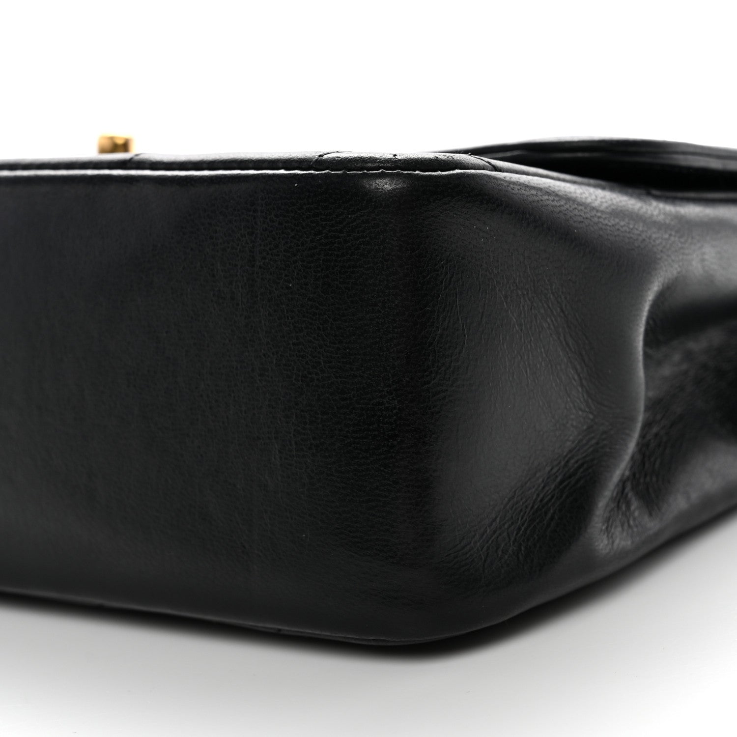 Lambskin Chevron Quilted Mini Kelly Flap Black