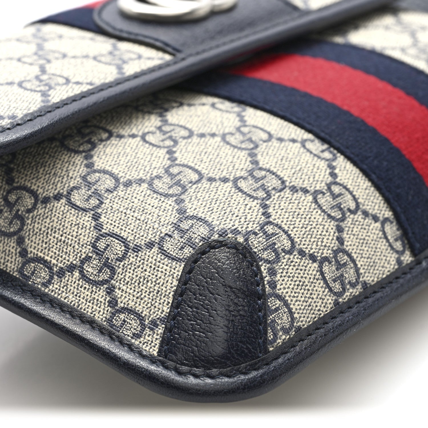 GG Supreme Monogram Web Small Ophidia Belt Bag 90 36 Beige Navy