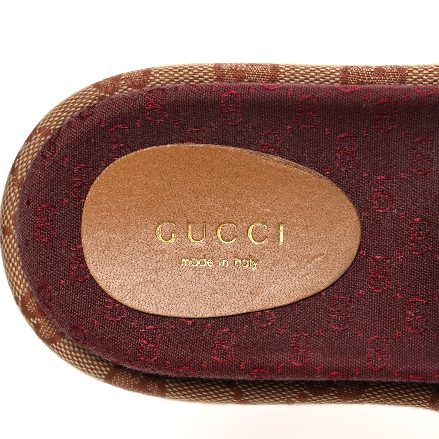 Canvas GG Monogram Angelina Platform Slide Sandals 36 Beige Ruggine