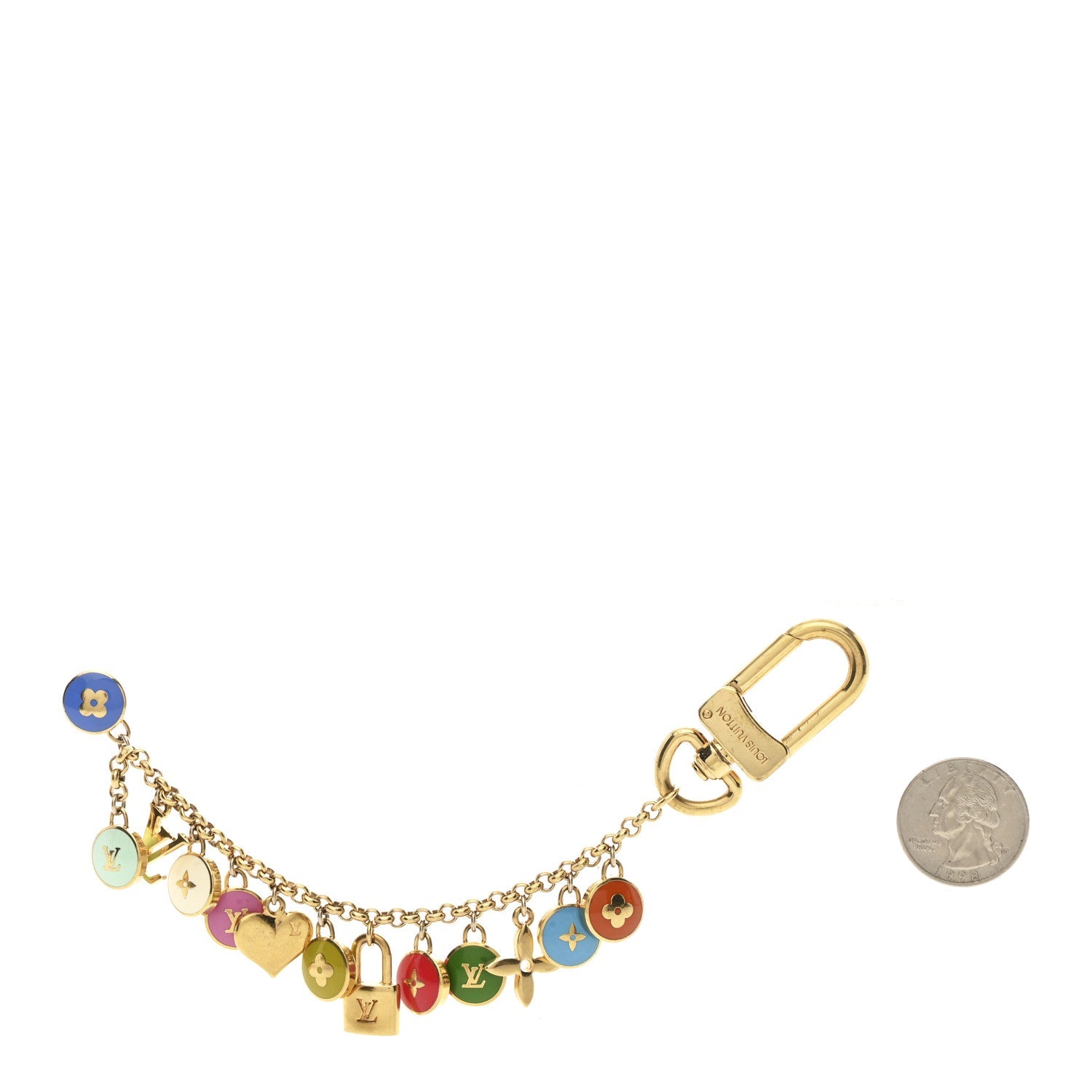 Metal Enamel Pastilles Key Chain Bag Charm Multicolor