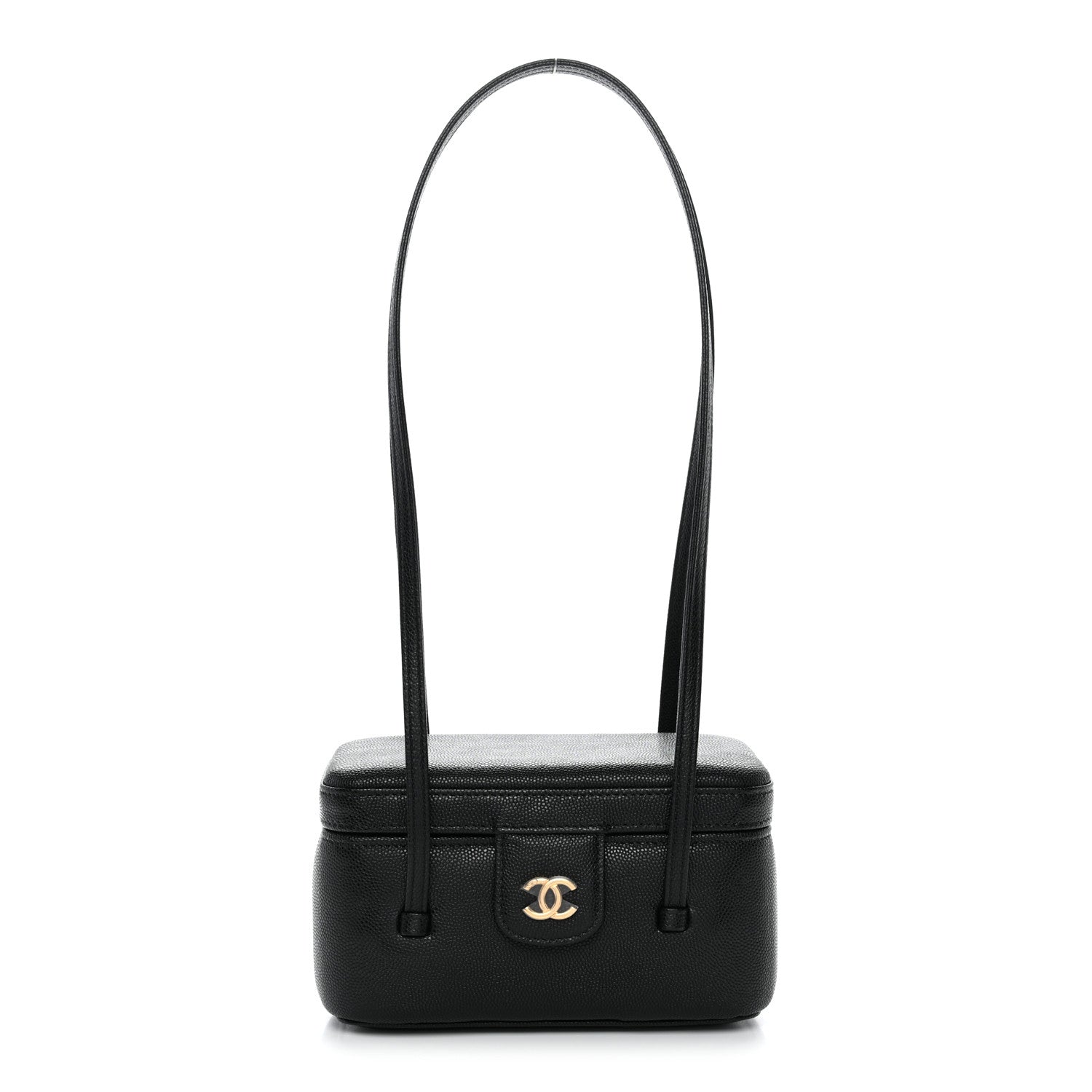 Shiny Caviar Preppy Coco Vanity Black