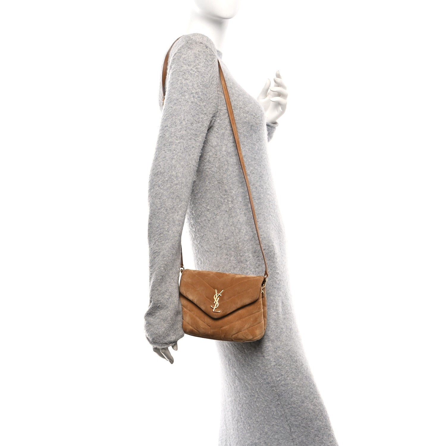 Suede Toy Loulou Shoulder Bag Cinnamon