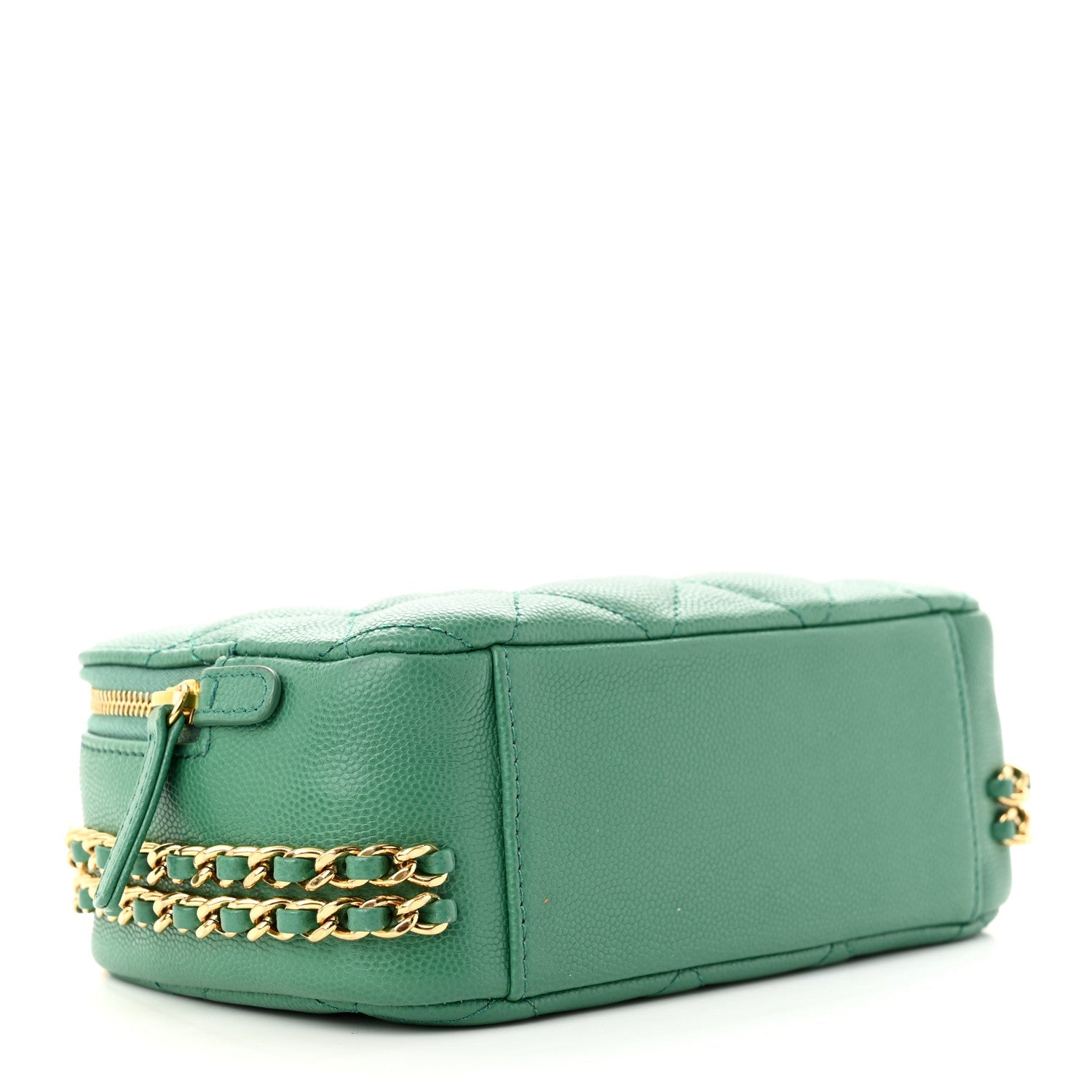 Caviar Quilted Mini CC You Camera Case Dark Green