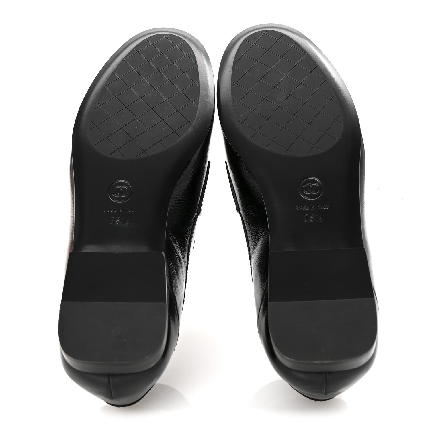 Calfskin CC Moccasin Loafers 38.5 Black