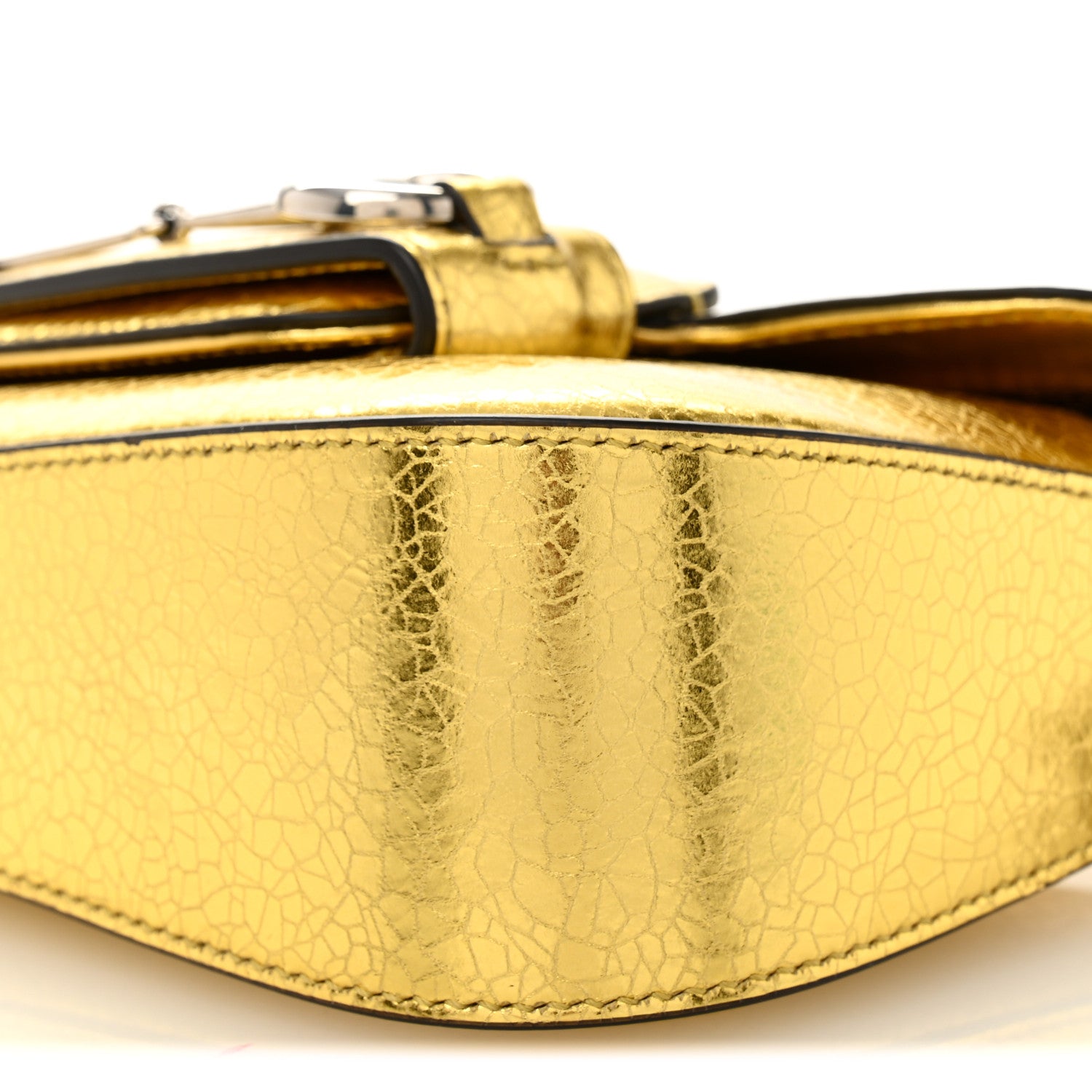 Metallic Demetra Mini Horsebit 1955 Asymmetric Shoulder Bag Gold