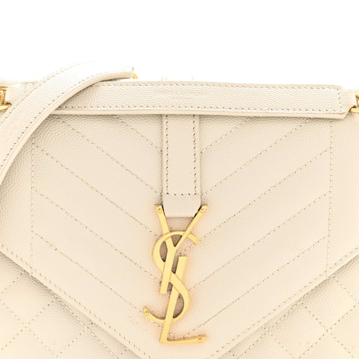 Grain De Poudre Textured Mixed Matelasse Medium Triquilt Monogram Satchel Crema Soft
