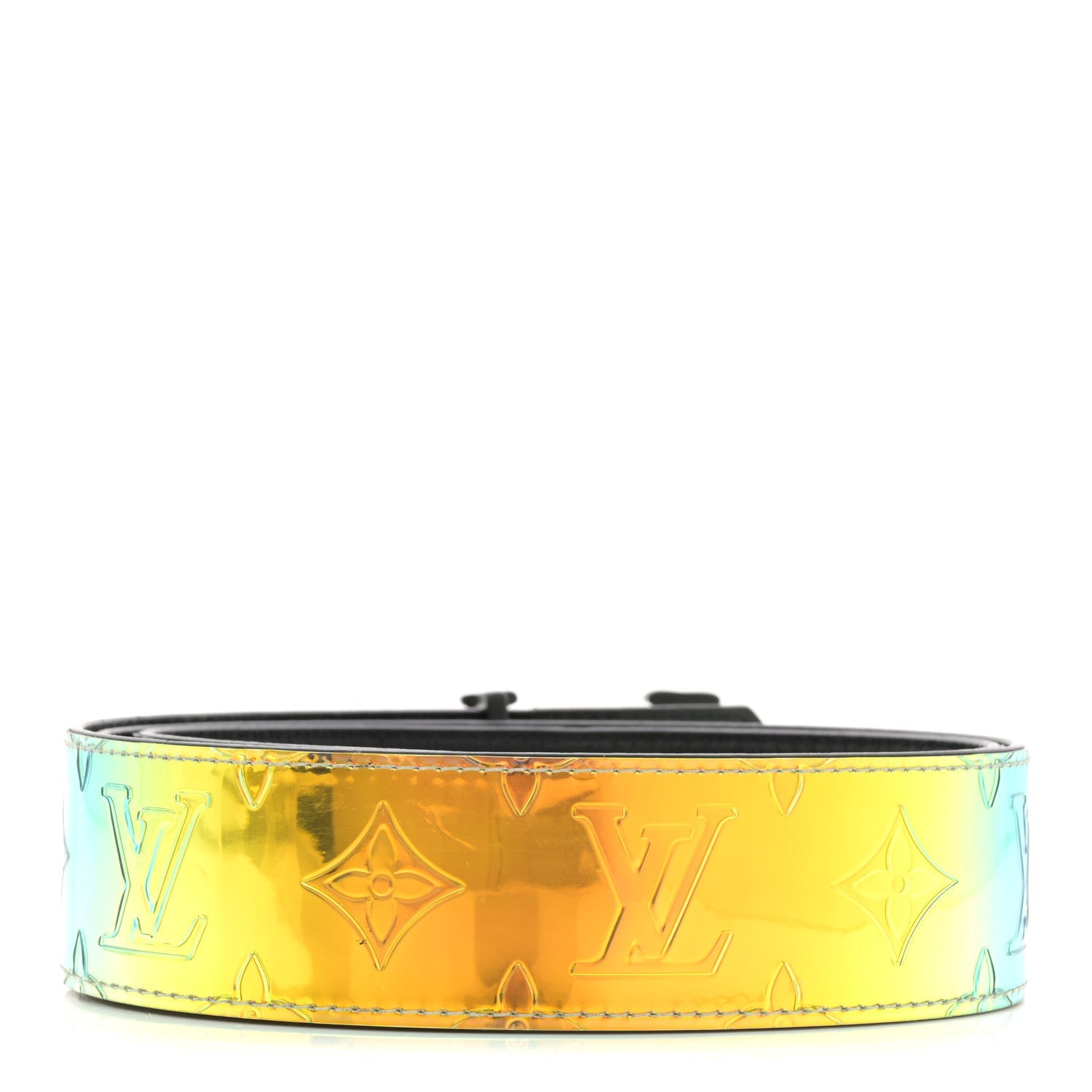 PVC Monogram 40mm LV Initiales Reversible Belt 85 34 Iridescent Prism