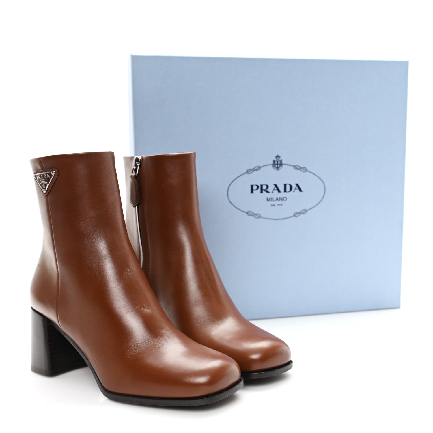 Vitello Triangle Ankle Boots 36.5 Cognac