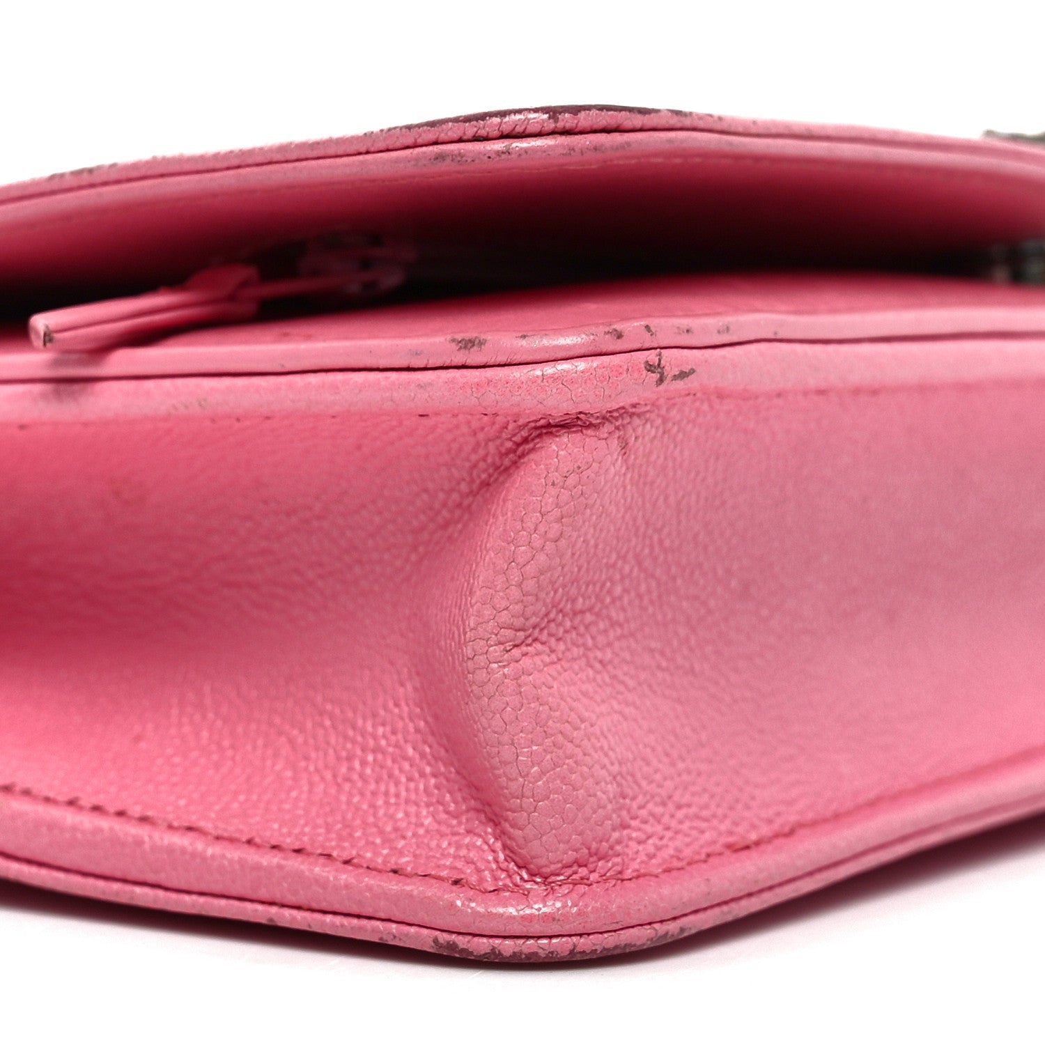 Caviar Quilted Boy Wallet On Chain WOC Light Pink