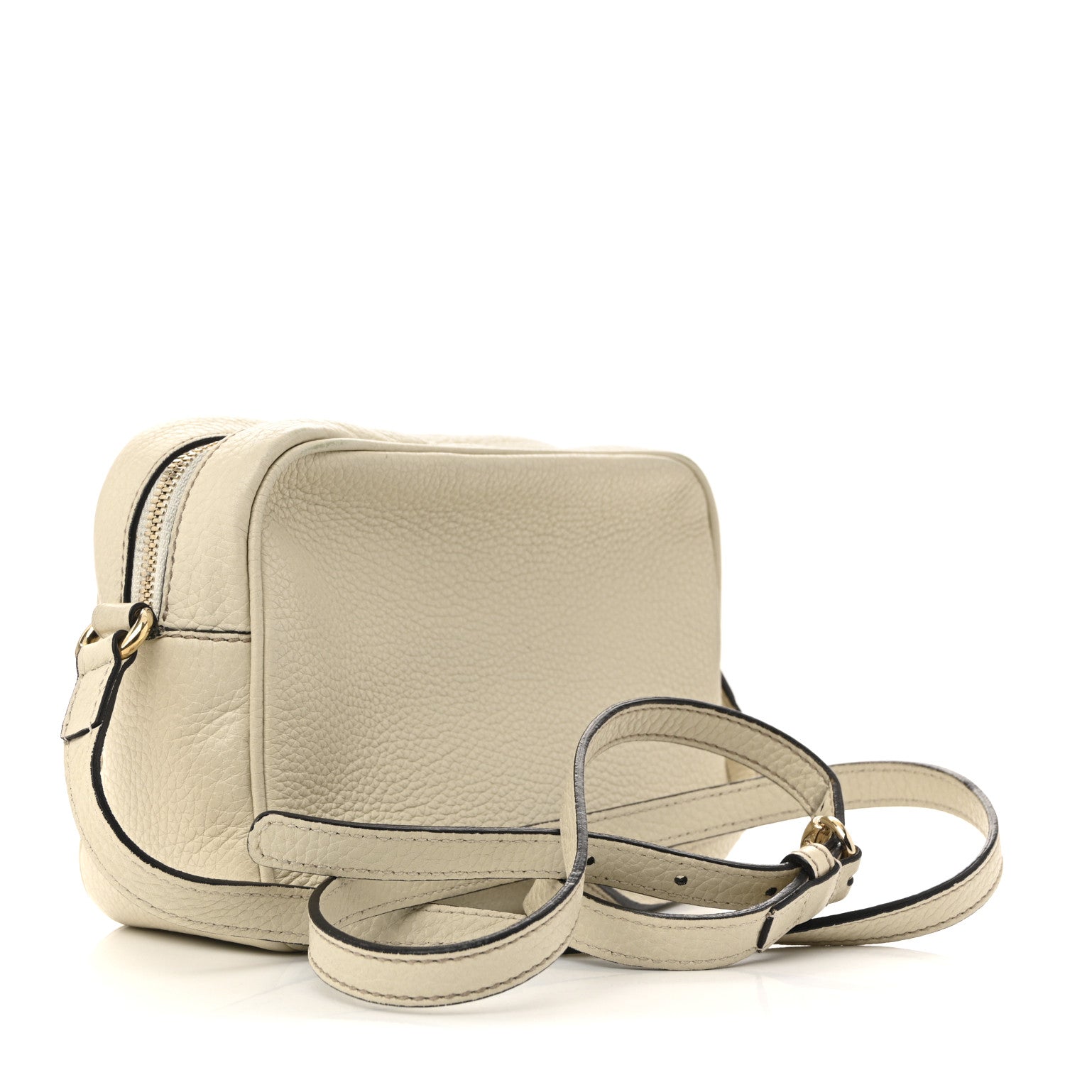 Pebbled Calfskin Small Soho Disco Bag Off White