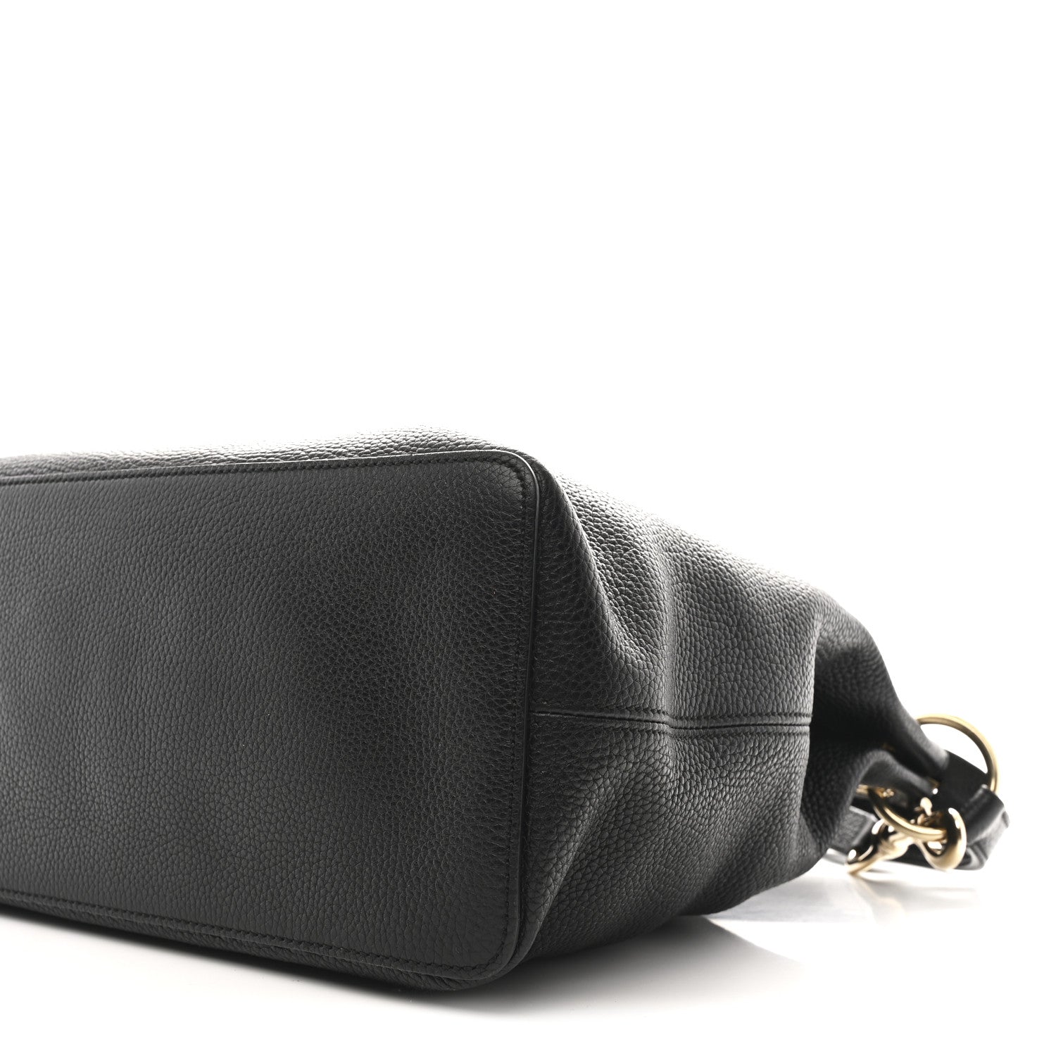 Pebbled Calfskin Large Soho Hobo Black