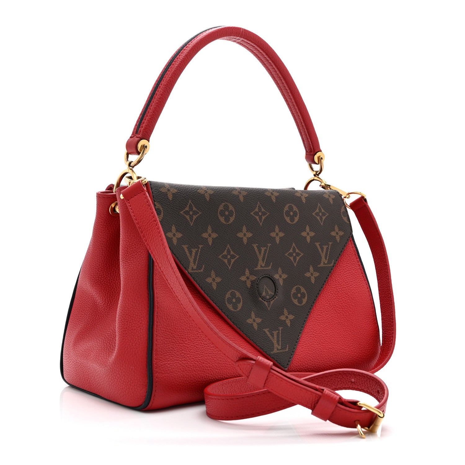 Grained Calfskin Monogram Double V Rubis