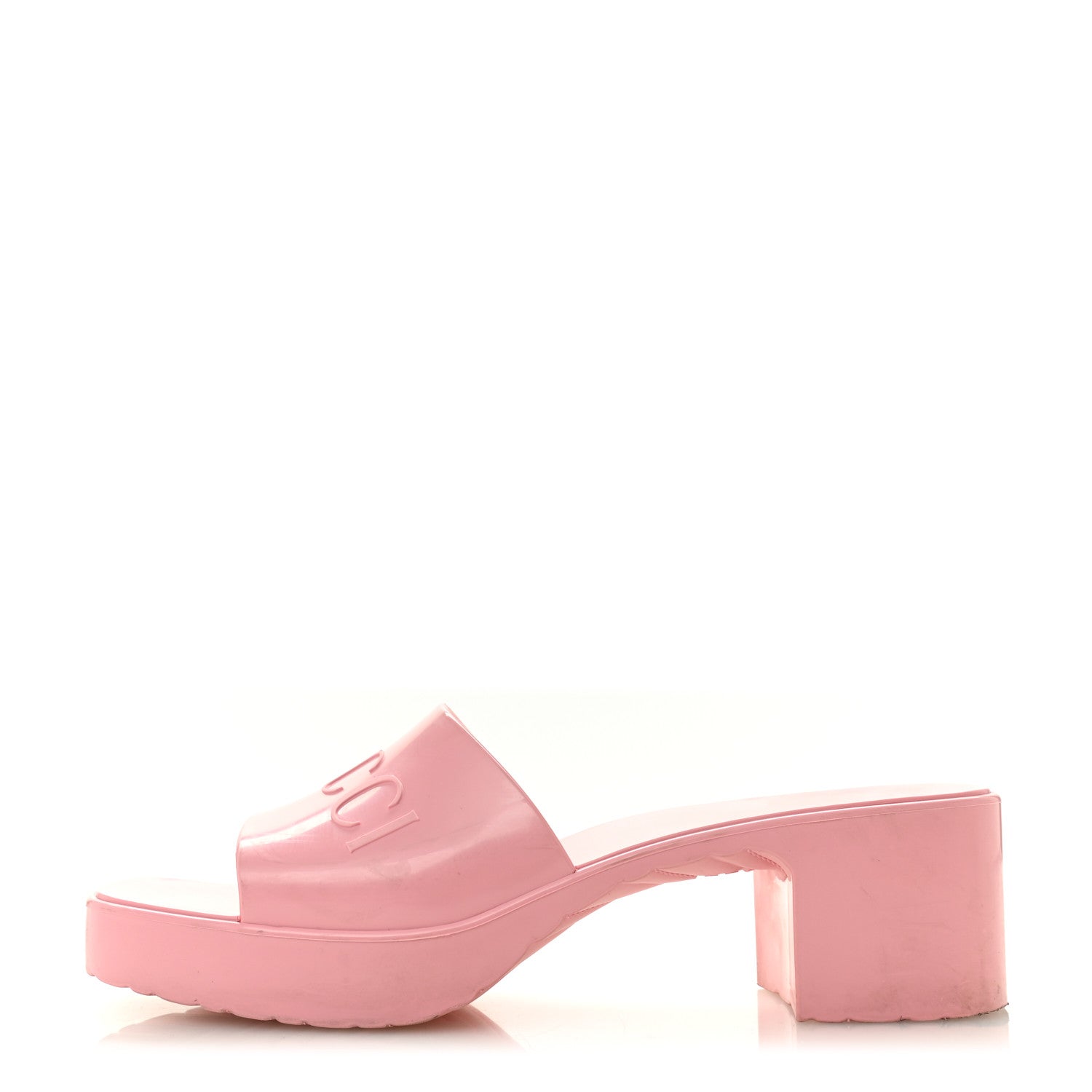 Rubber Gucci Logo Womens Platform 20/60mm Slide Sandals 41 Wild Rose