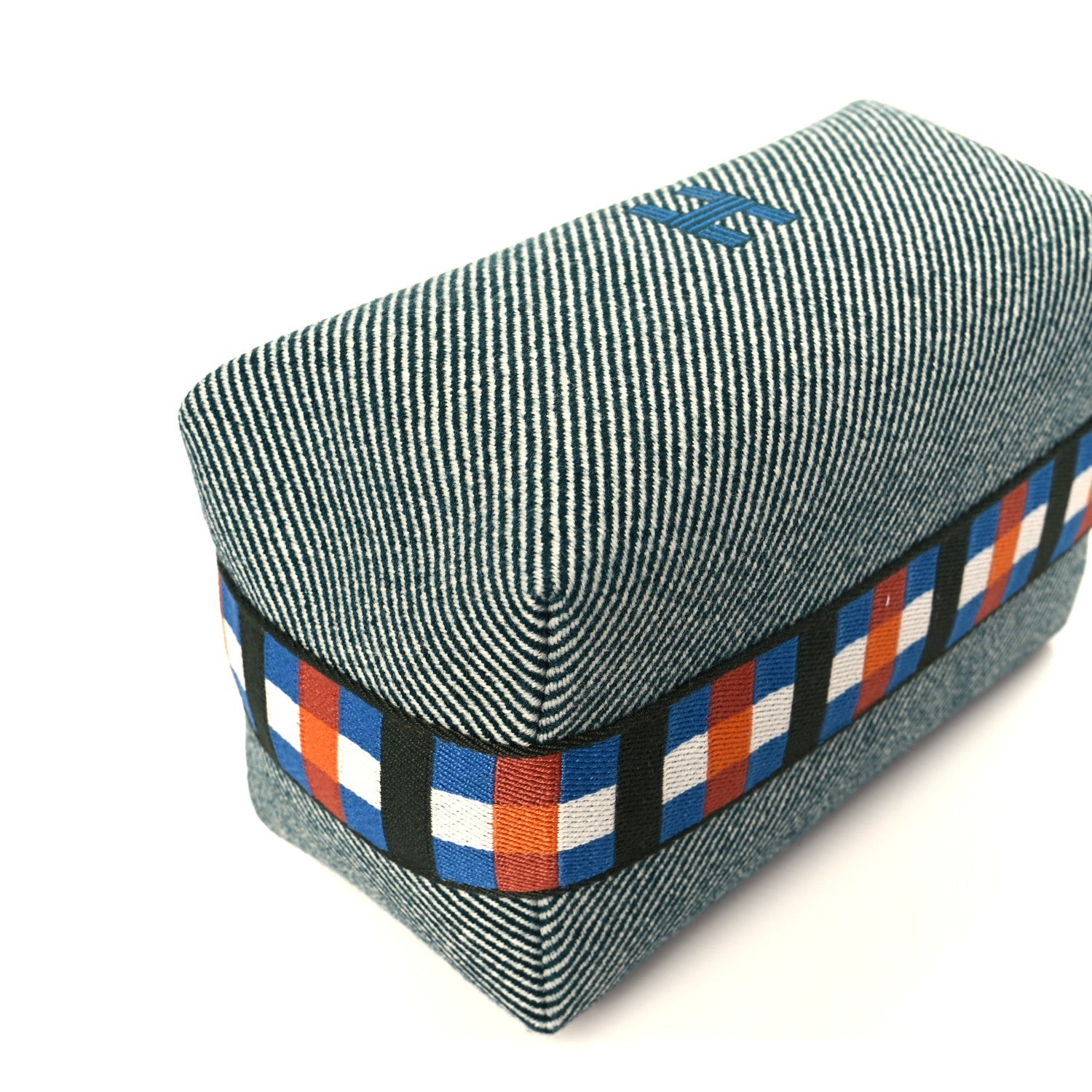 Wool Small Bride-A-Brac H Natte Pouch Bleu