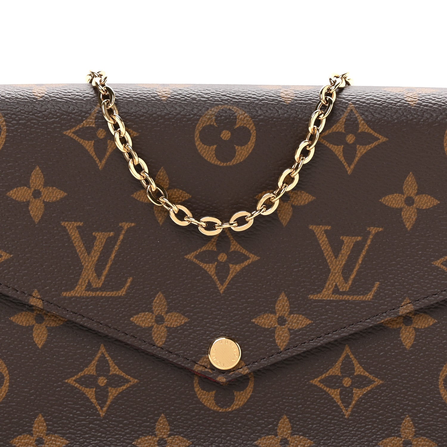 Monogram Pochette Felicie Chain Wallet Fuchsia