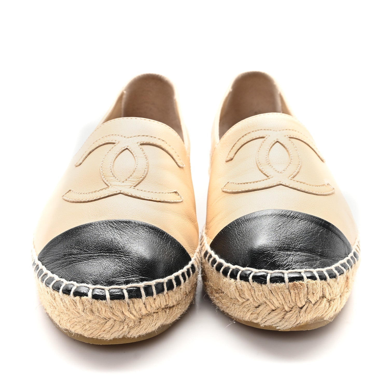 Lambskin CC Espadrilles 37 Beige Black
