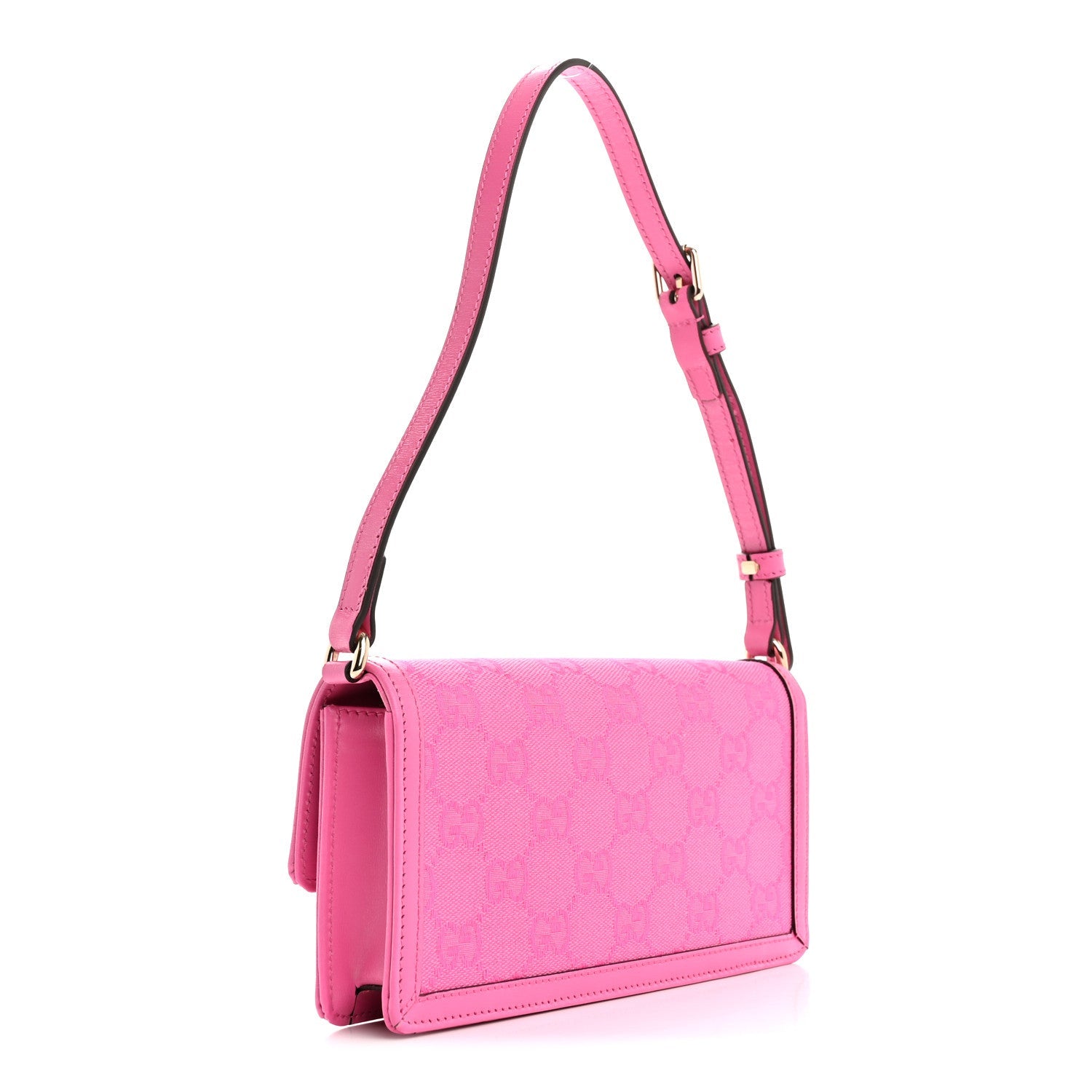 GG Monogram Scratch Lux Calfskin Mini Luce Shoulder Bag Rose Dark Blossom