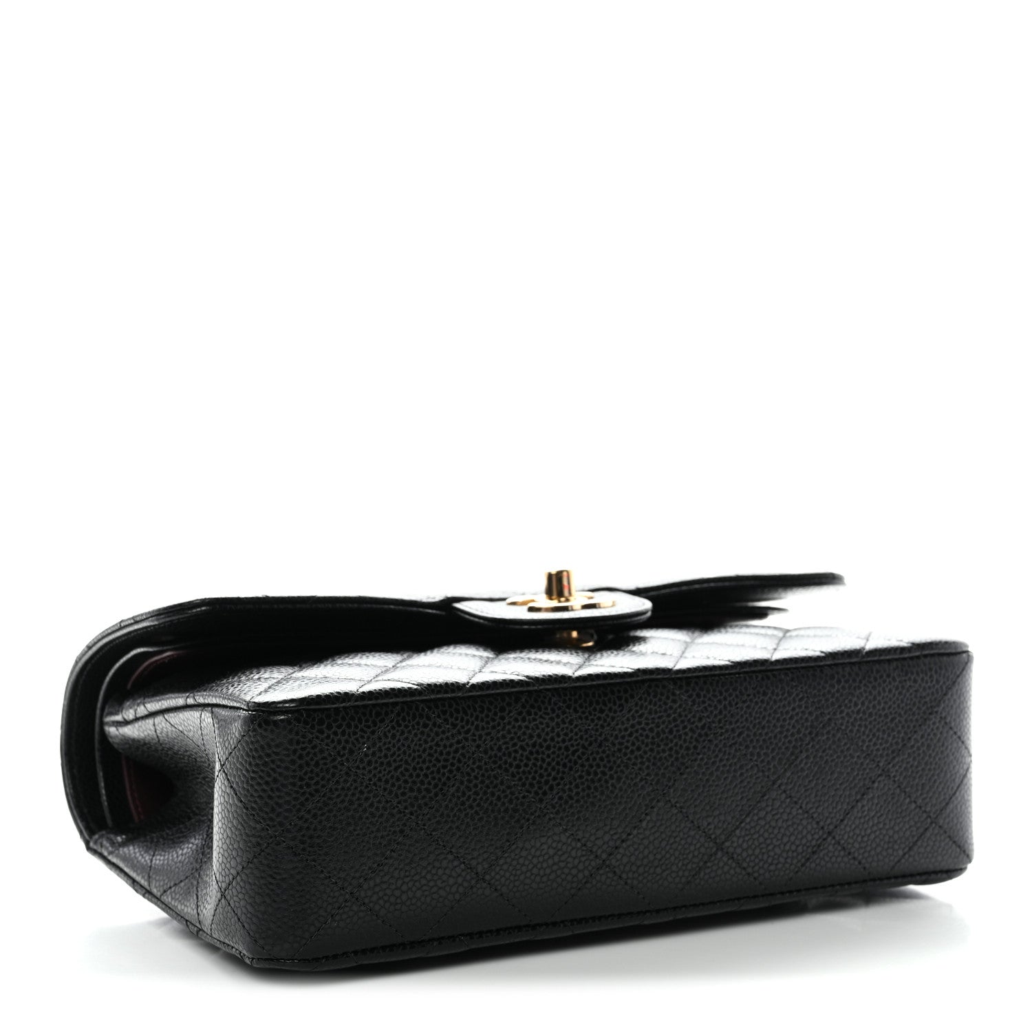 Caviar Quilted Small Double Flap Black