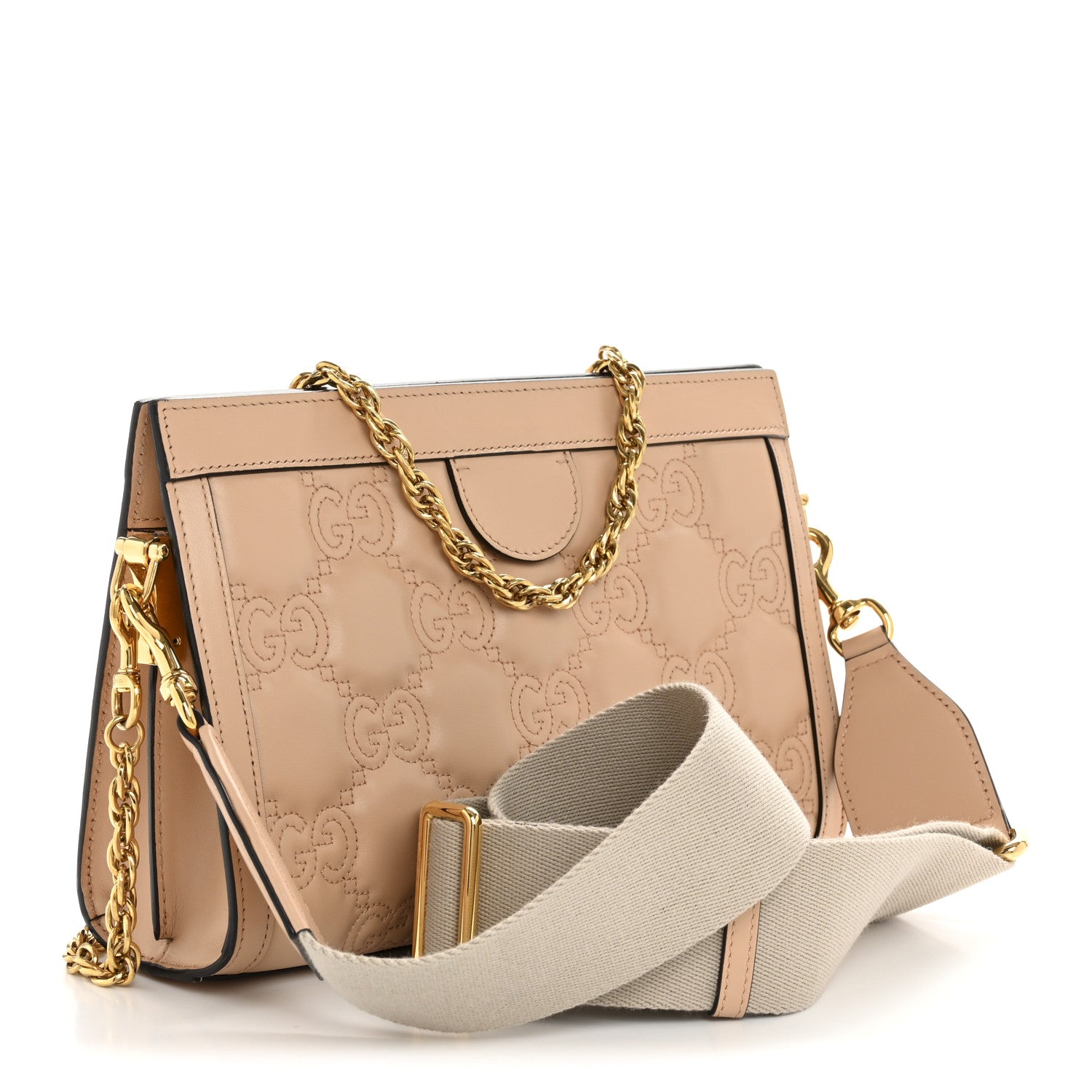 Calfskin GG Matelasse Small Slim Chain Shoulder Bag Perfect Pink Natural
