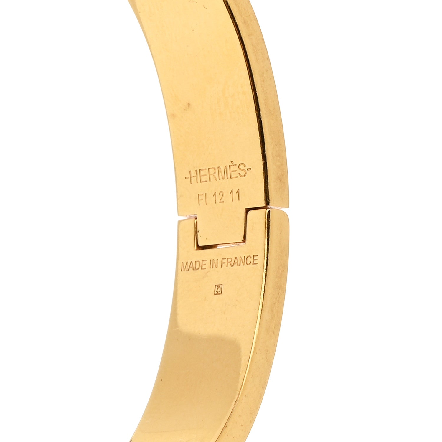 Enamel Printed Quadrige Au Fil Narrow Clic Clac H Bracelet PM Jaune Or Black
