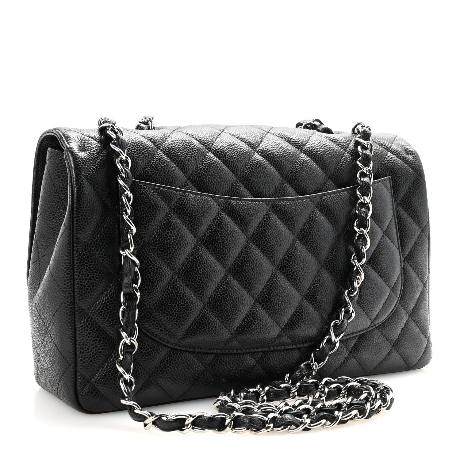 Caviar Quilted Jumbo Single Flap Black