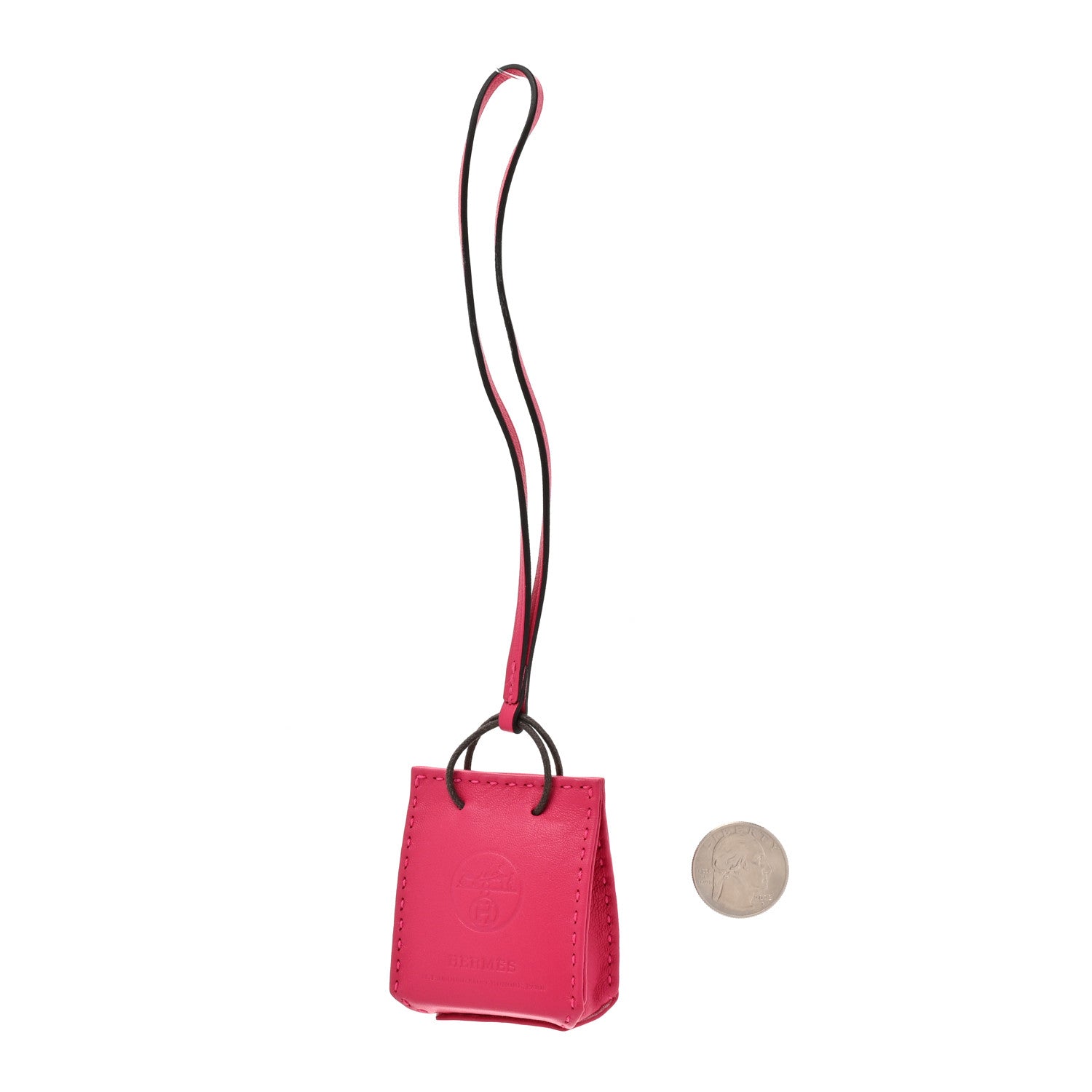 Milo Lambskin Swift Shopping Bag Charm Rose Mexico