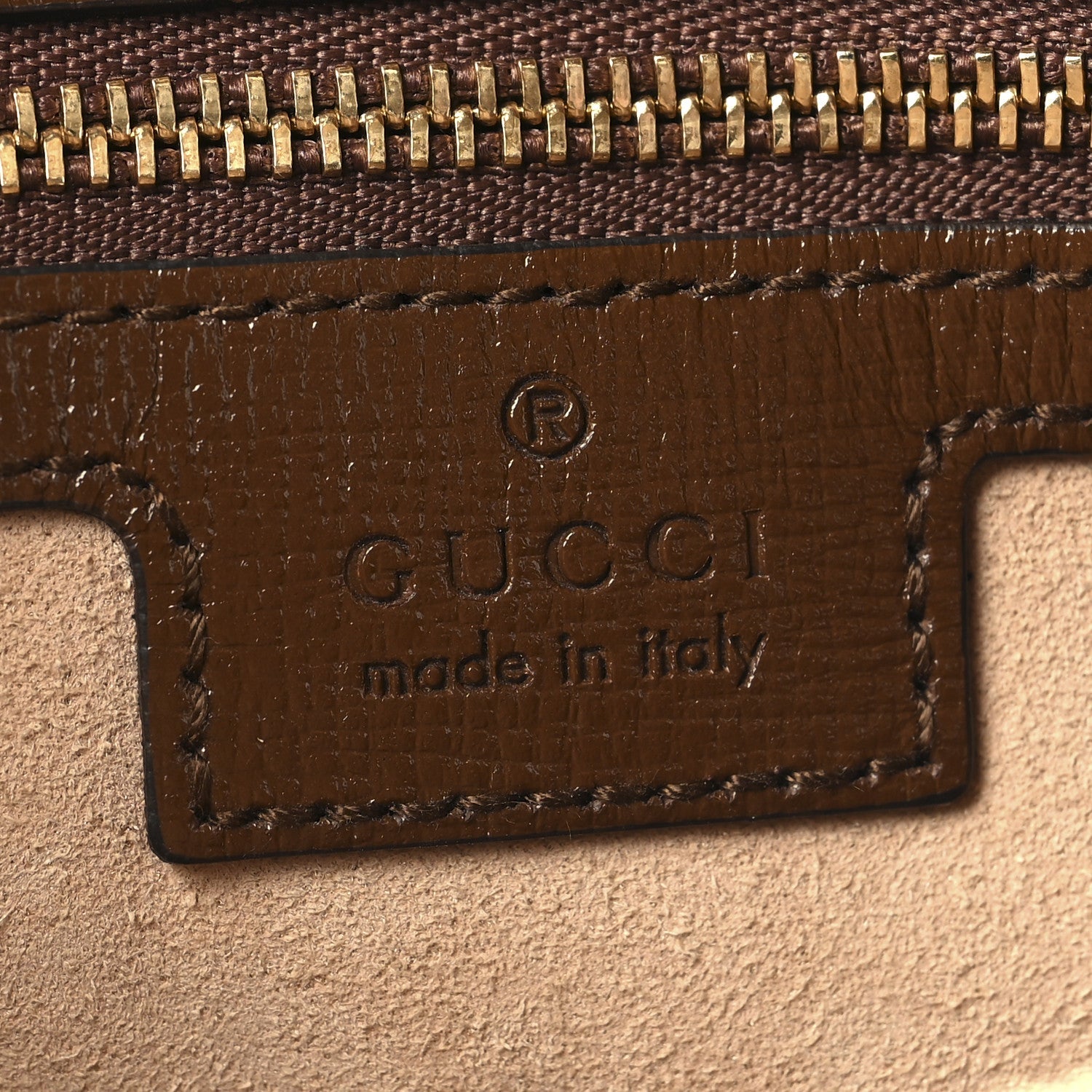 GG Supreme Monogram Small Horsebit 1955 Shoulder Bag Beige Brown Sugar