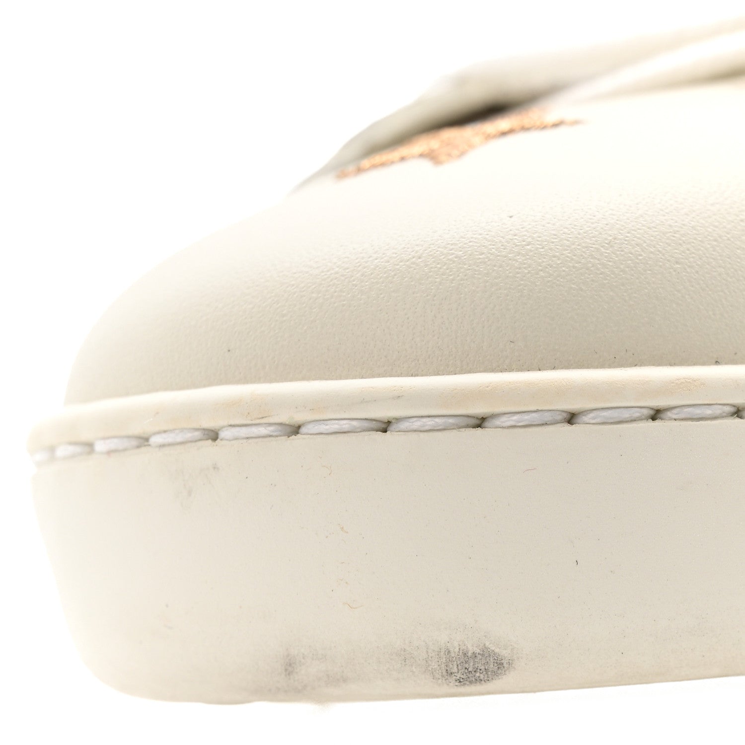 Calfskin Bee Star Embroidered Sylvie Web Ace Sneakers 38 White