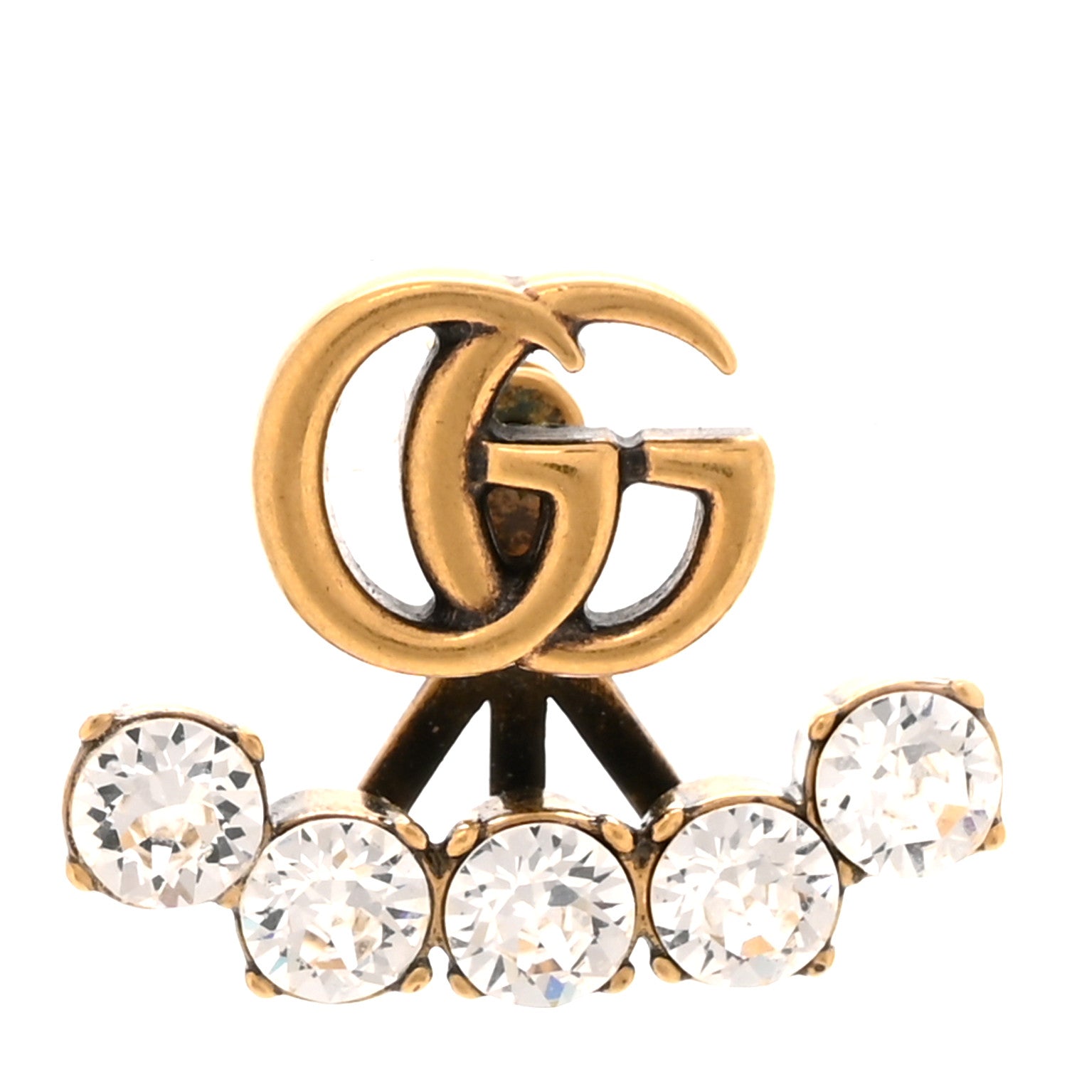 Crystal Single GG Earring Gold