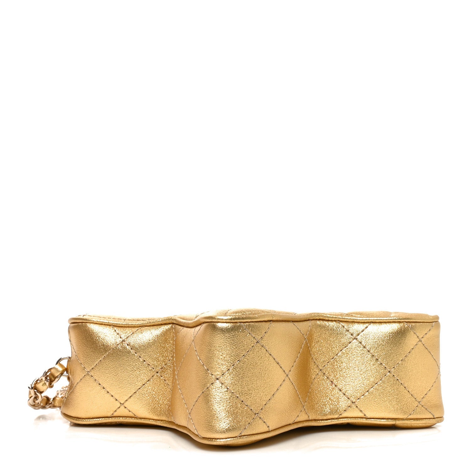 Metallic Lambskin Quilted Walk Of Fame Star Bag Gold