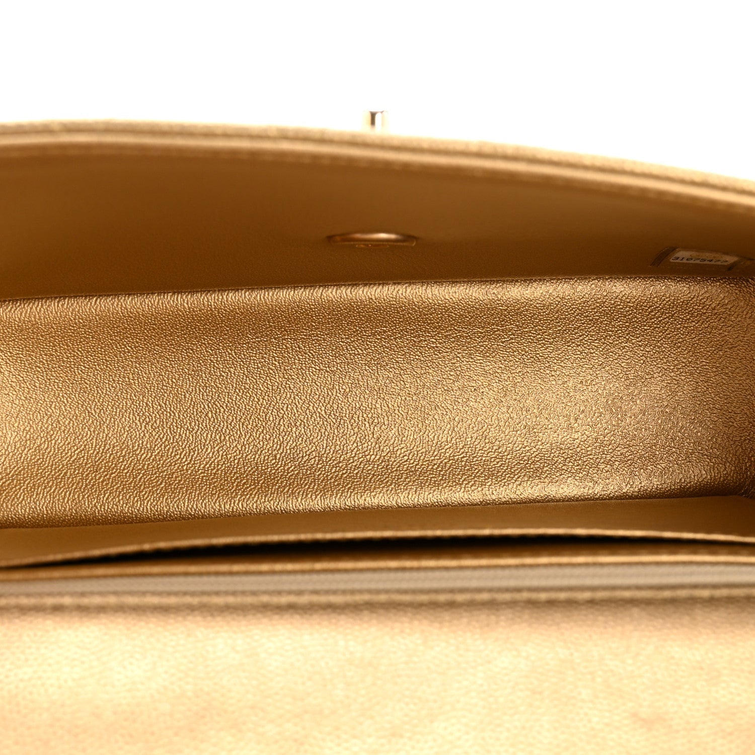 Metallic Caviar Quilted Mini Top Handle Rectangular Flap Gold
