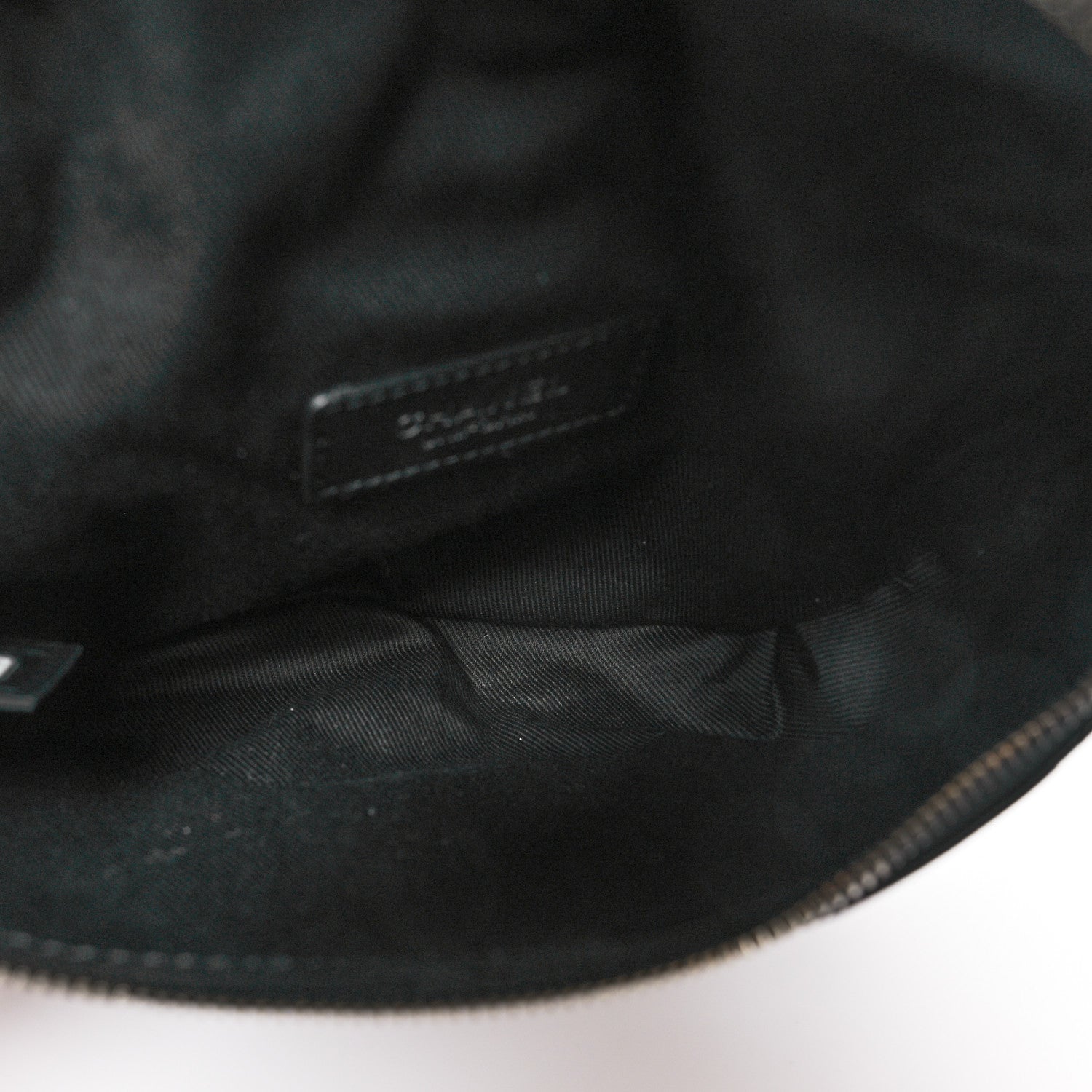 Calfskin Quilted Waist Belt Bag Black