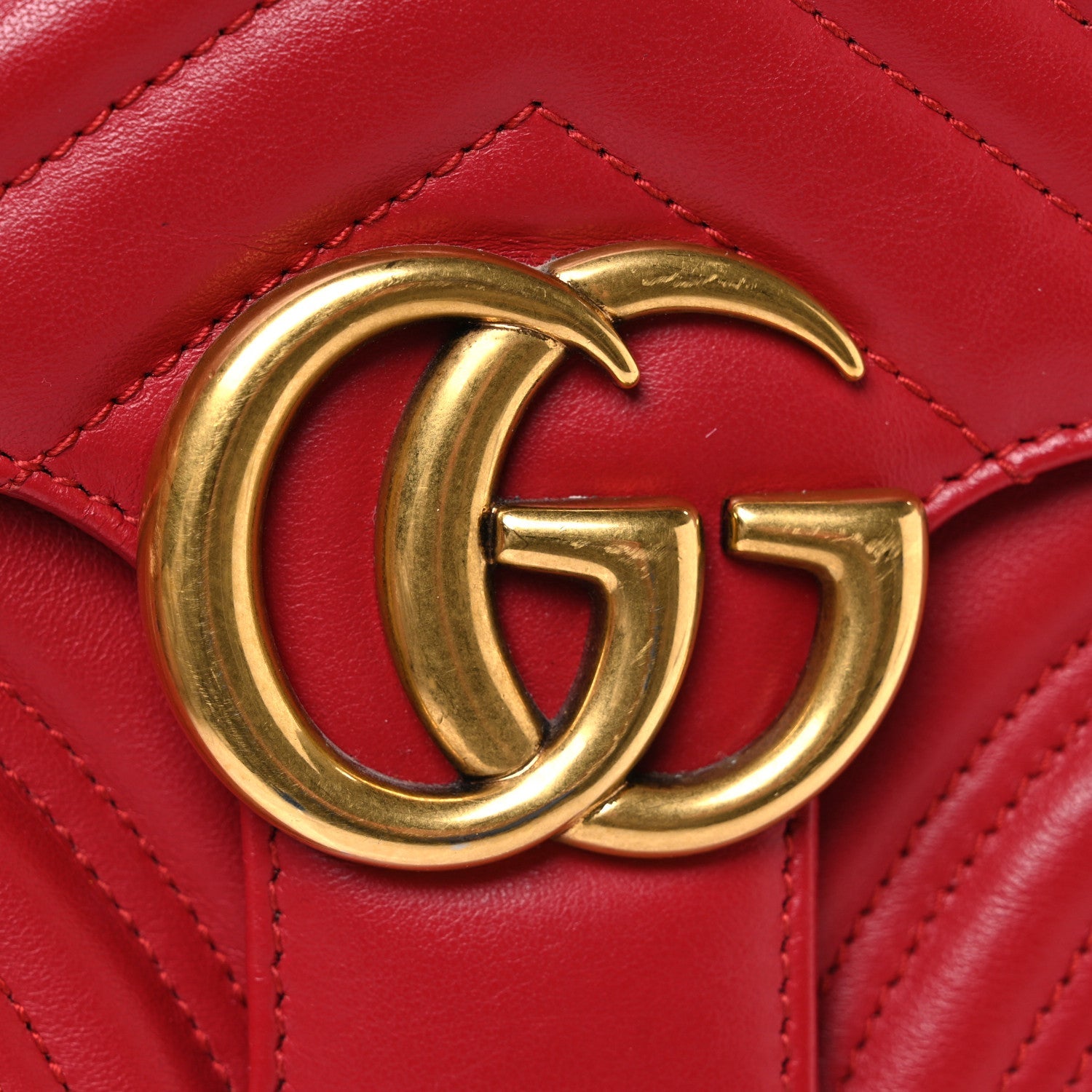 Calfskin Matelasse Sylvie Web Small GG Marmont Top Handle Shoulder Bag Hibiscus Red