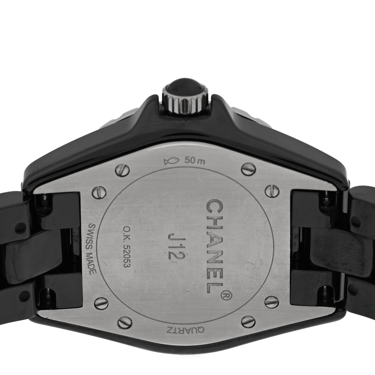 Stainless Steel Ceramic Diamond Bezel 33mm J12 Quartz Watch Black