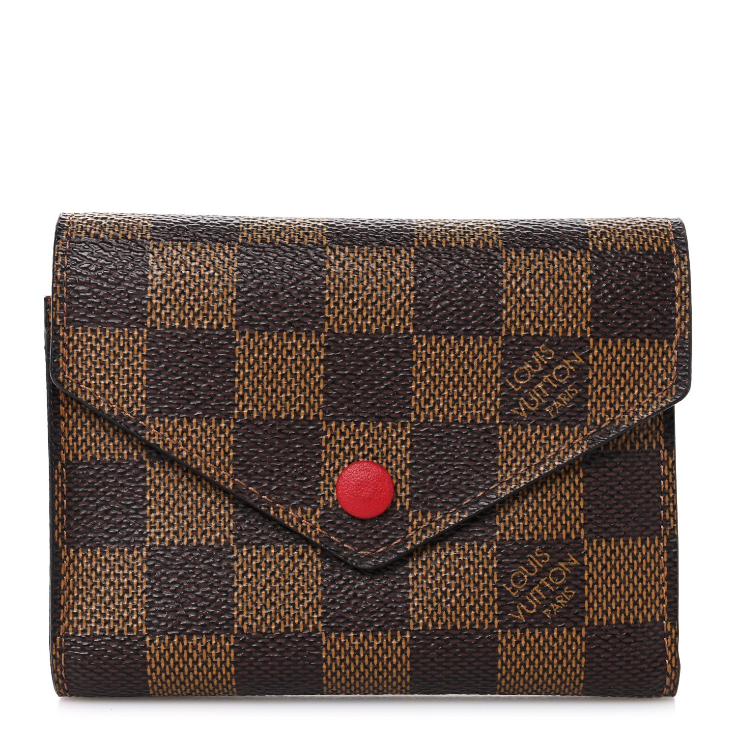 Damier Ebene Victorine Wallet Red