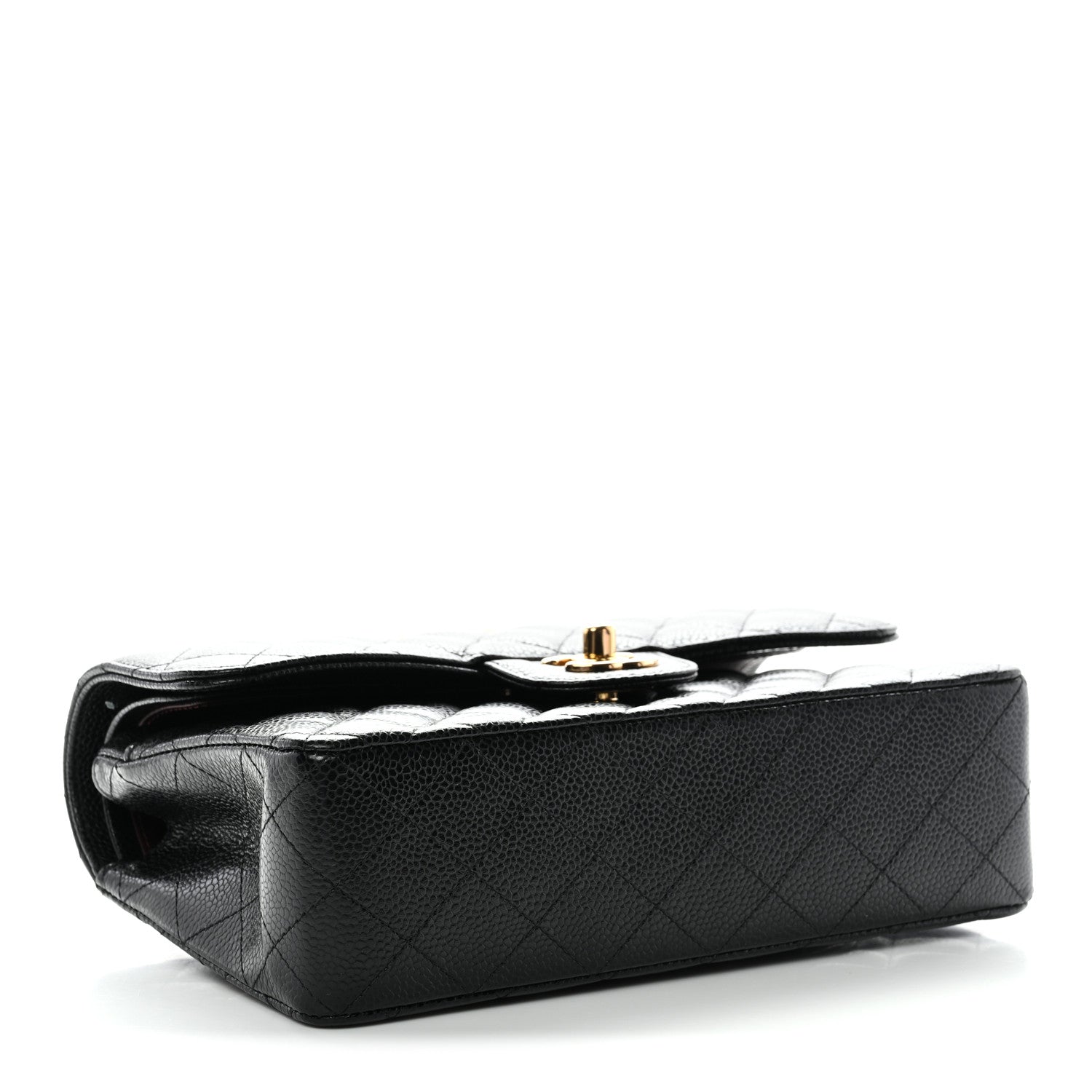 Caviar Quilted Small Double Flap Black