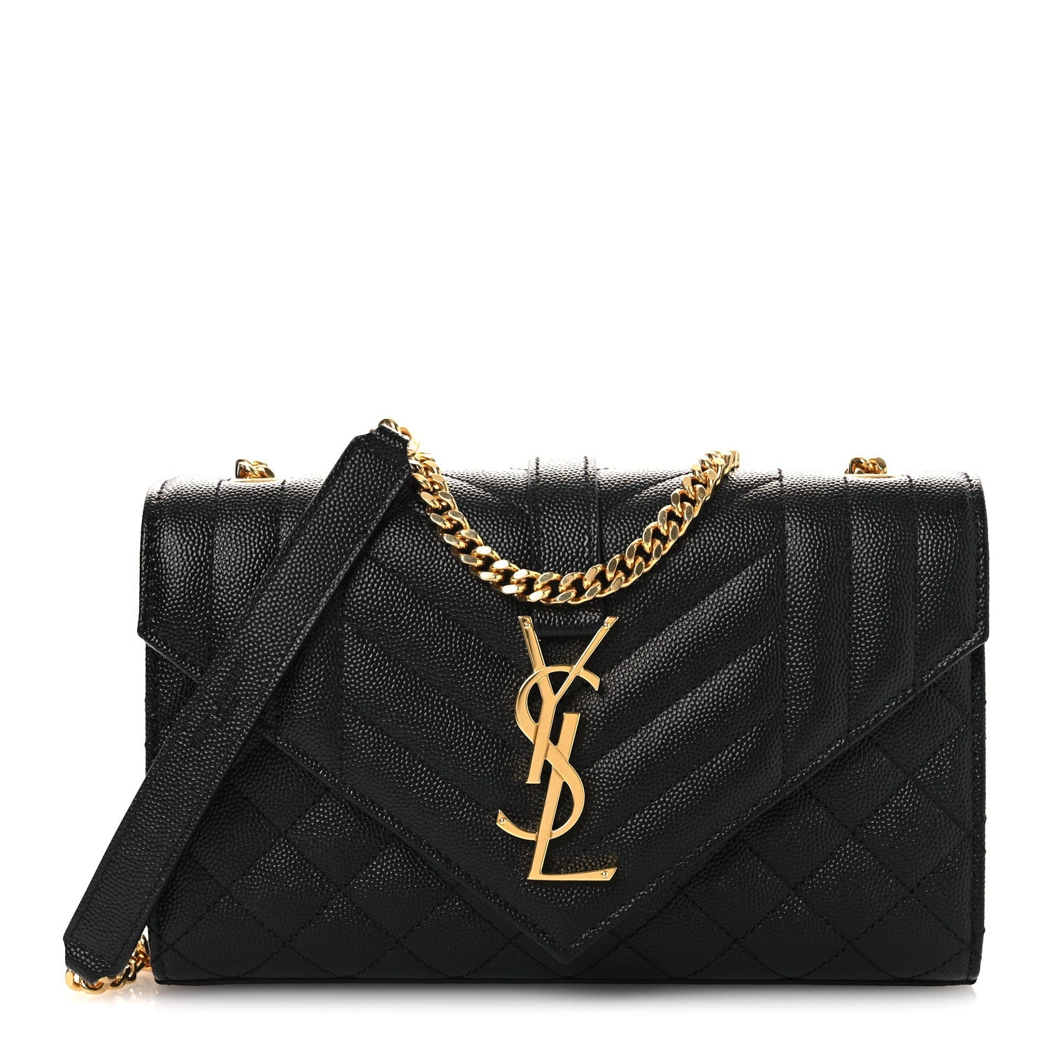 Grain De Poudre Textured Mixed Matelasse Triquilt Small Monogram Satchel Black