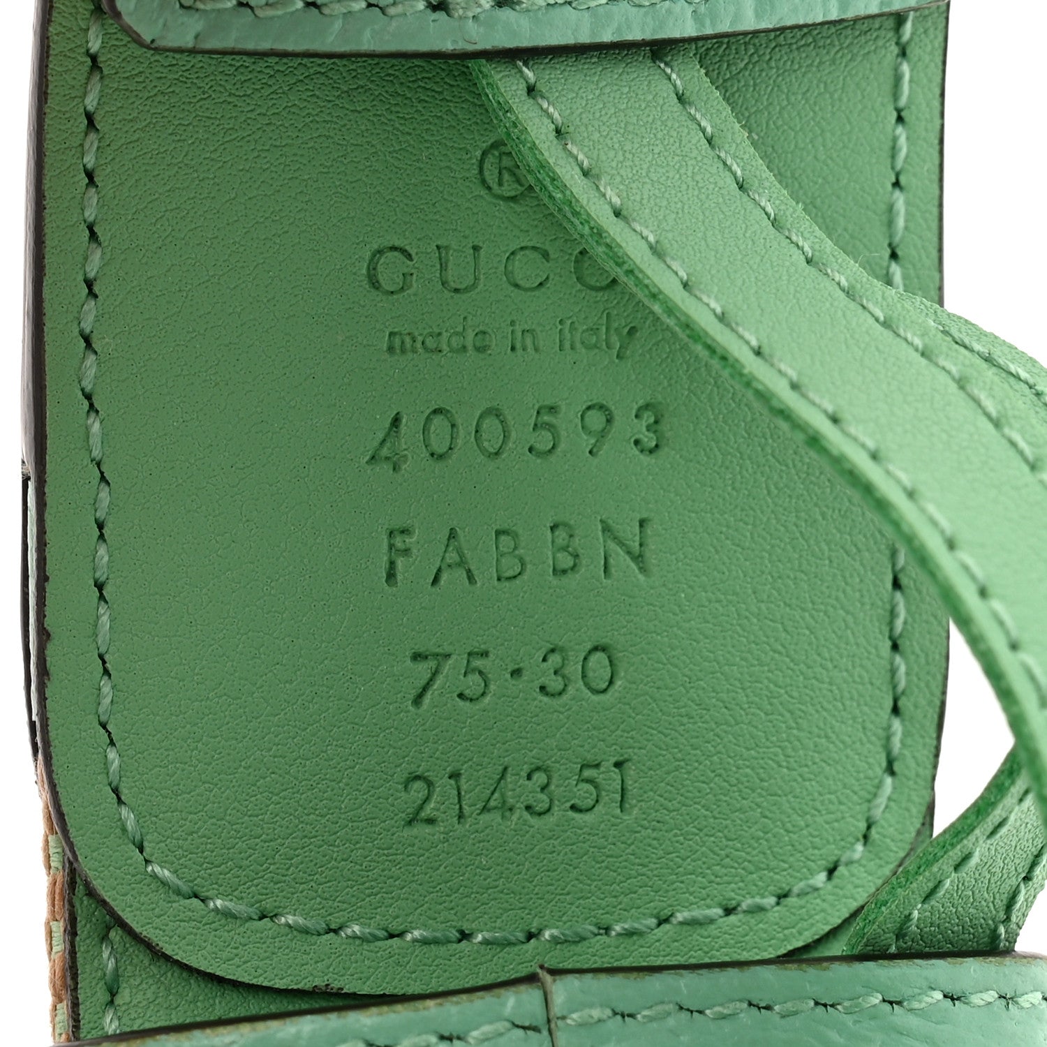Monogram Jumbo GG Textured Dollar Calfskin Double G 75 30 Belt Mint Green