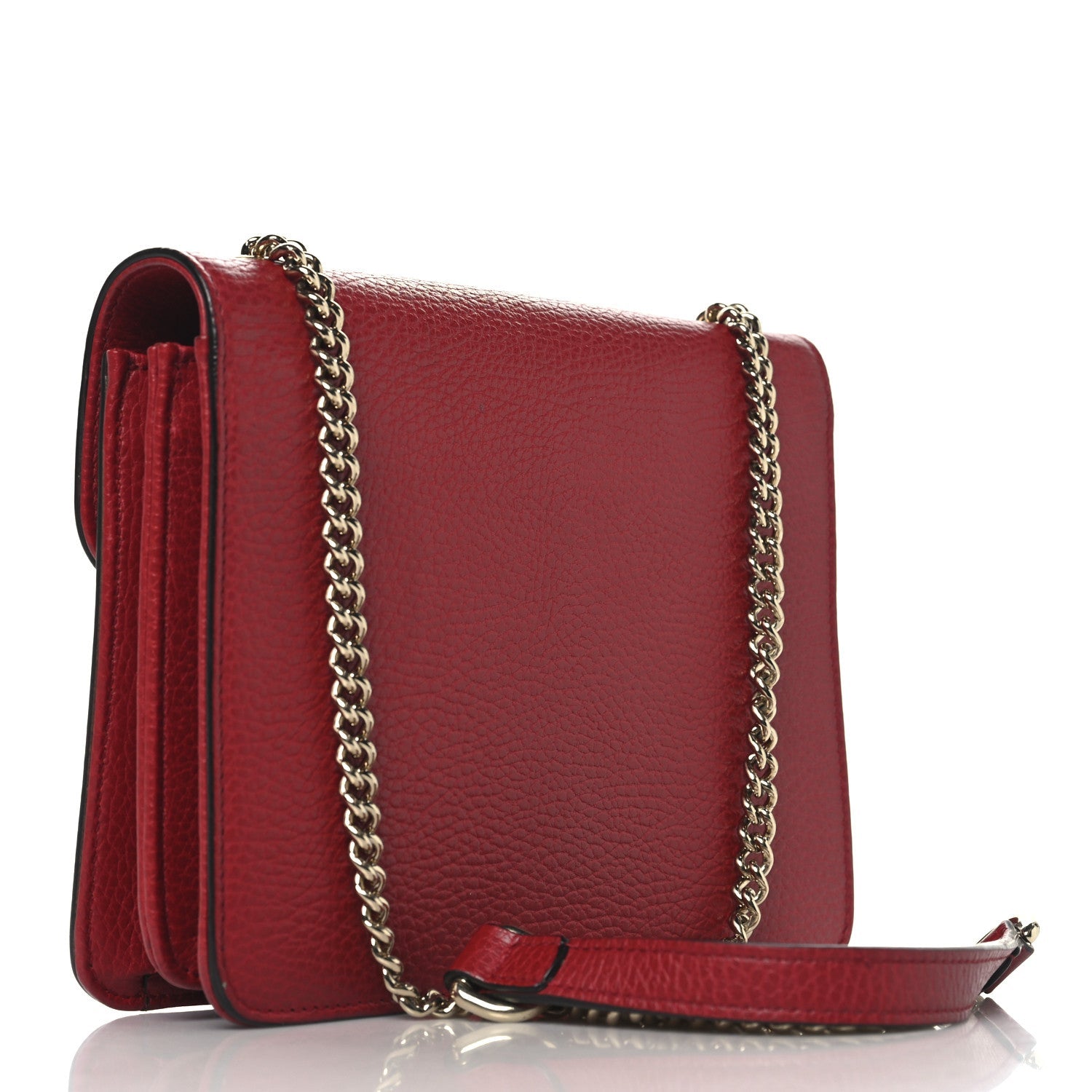 Dollar Calfskin Small Interlocking G Shoulder Bag Red
