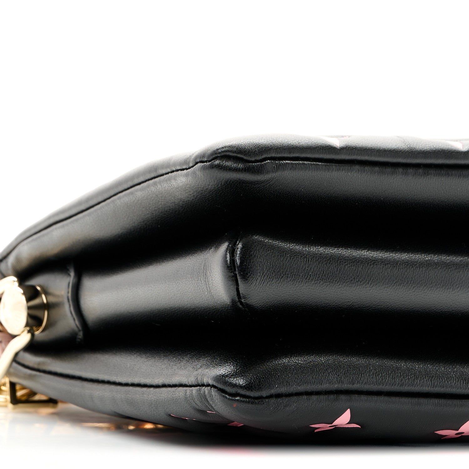 Lambskin Embossed Monogram LV Ski Coussin BB Black Rose