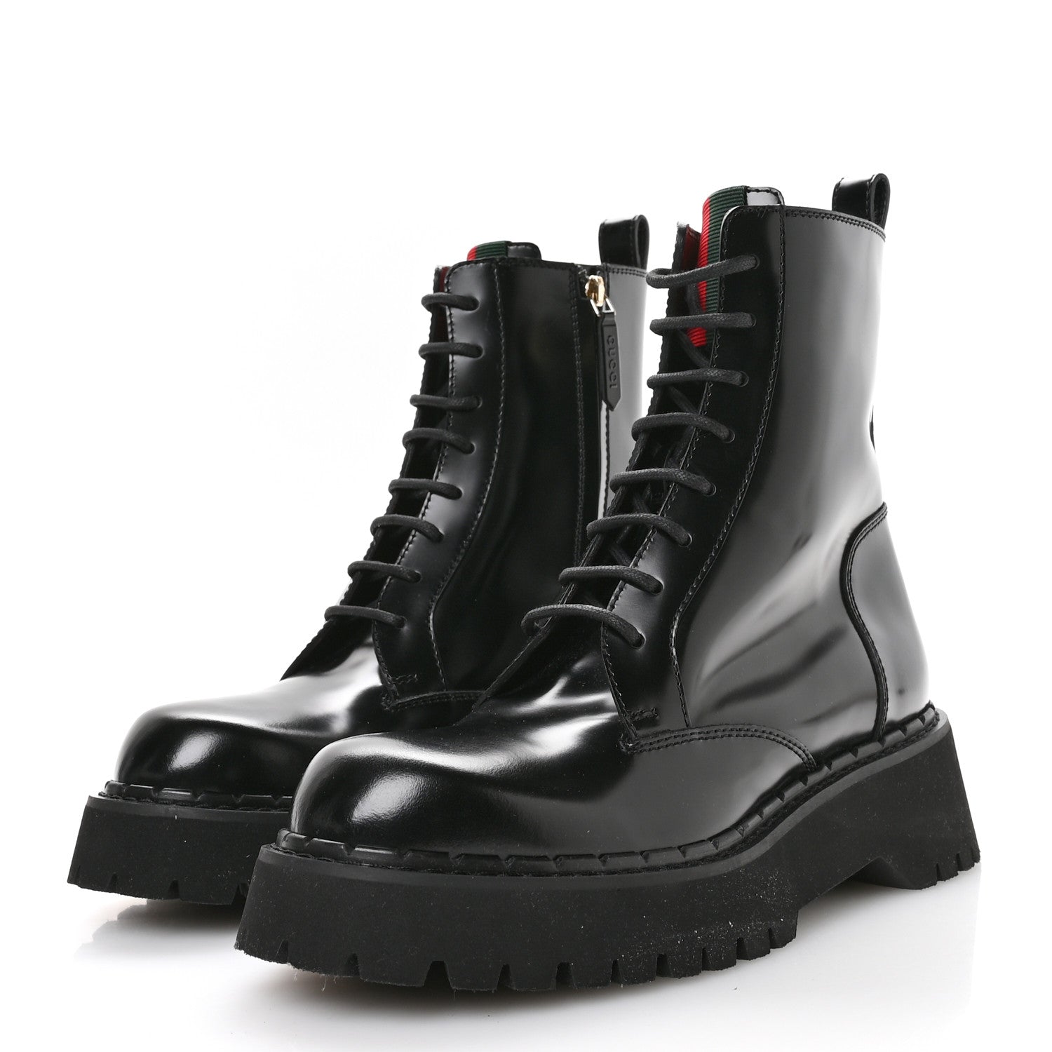Spice Lux Nappa Web Combat Boots 40 Black