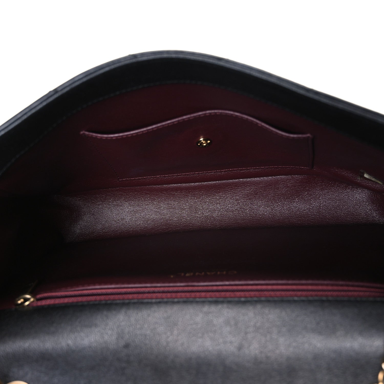 Lambskin Chevron Quilted Medium Envelope Flap Black