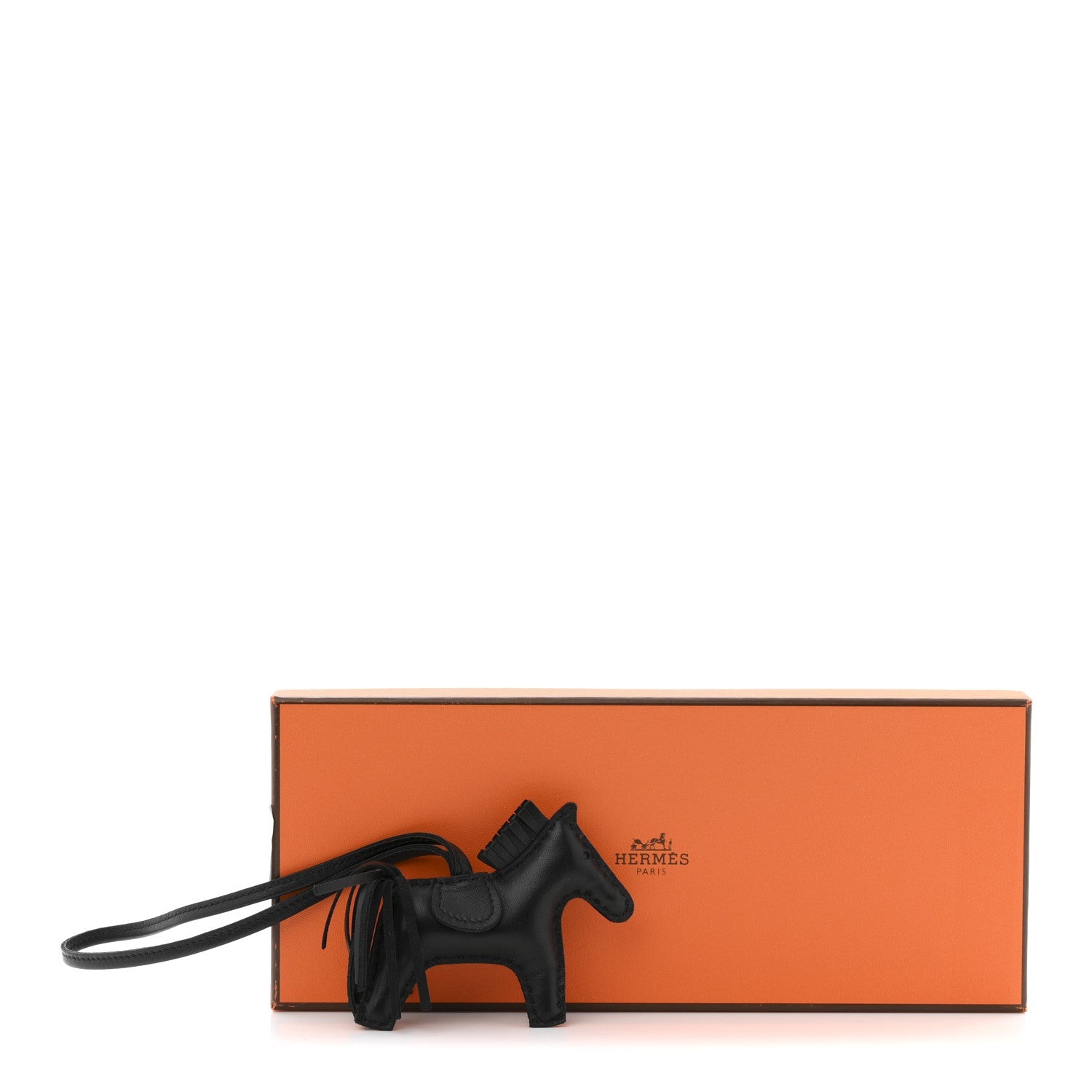Milo Lambskin Grigri Rodeo Horse Bag Charm PM So Black