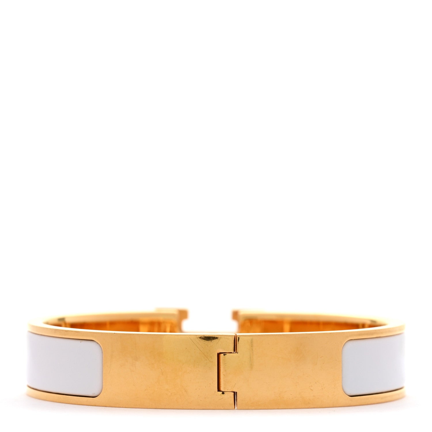 Enamel Narrow Clic Clac H Bracelet PM White