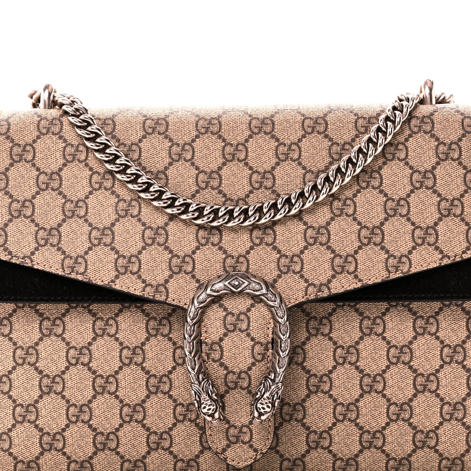 GG Supreme Monogram Medium Dionysus Shoulder Bag Black