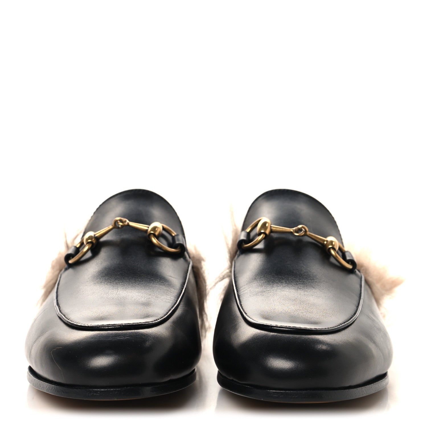 Calfskin Fur Womens Princetown Slippers 35 Black