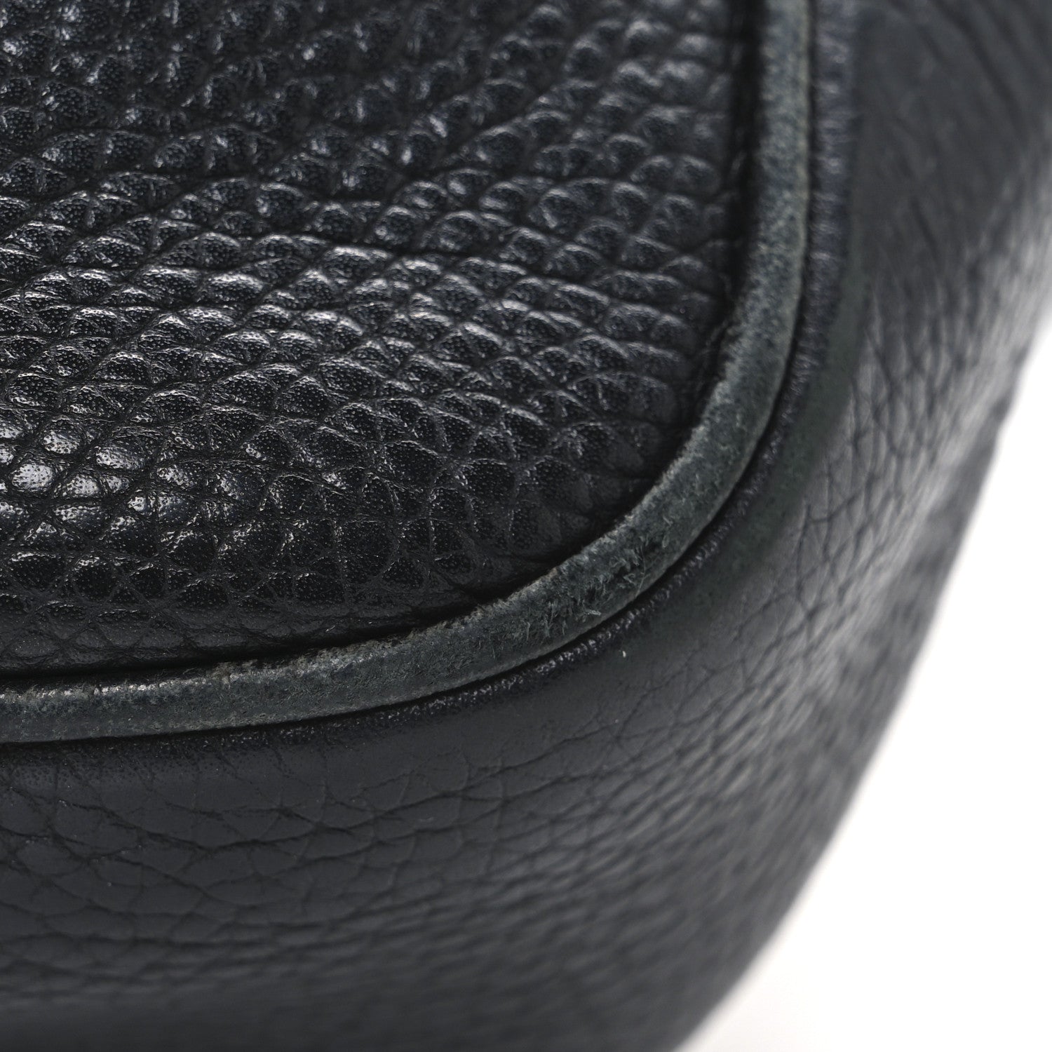 Pebbled Calfskin Small Soho Disco Bag Black