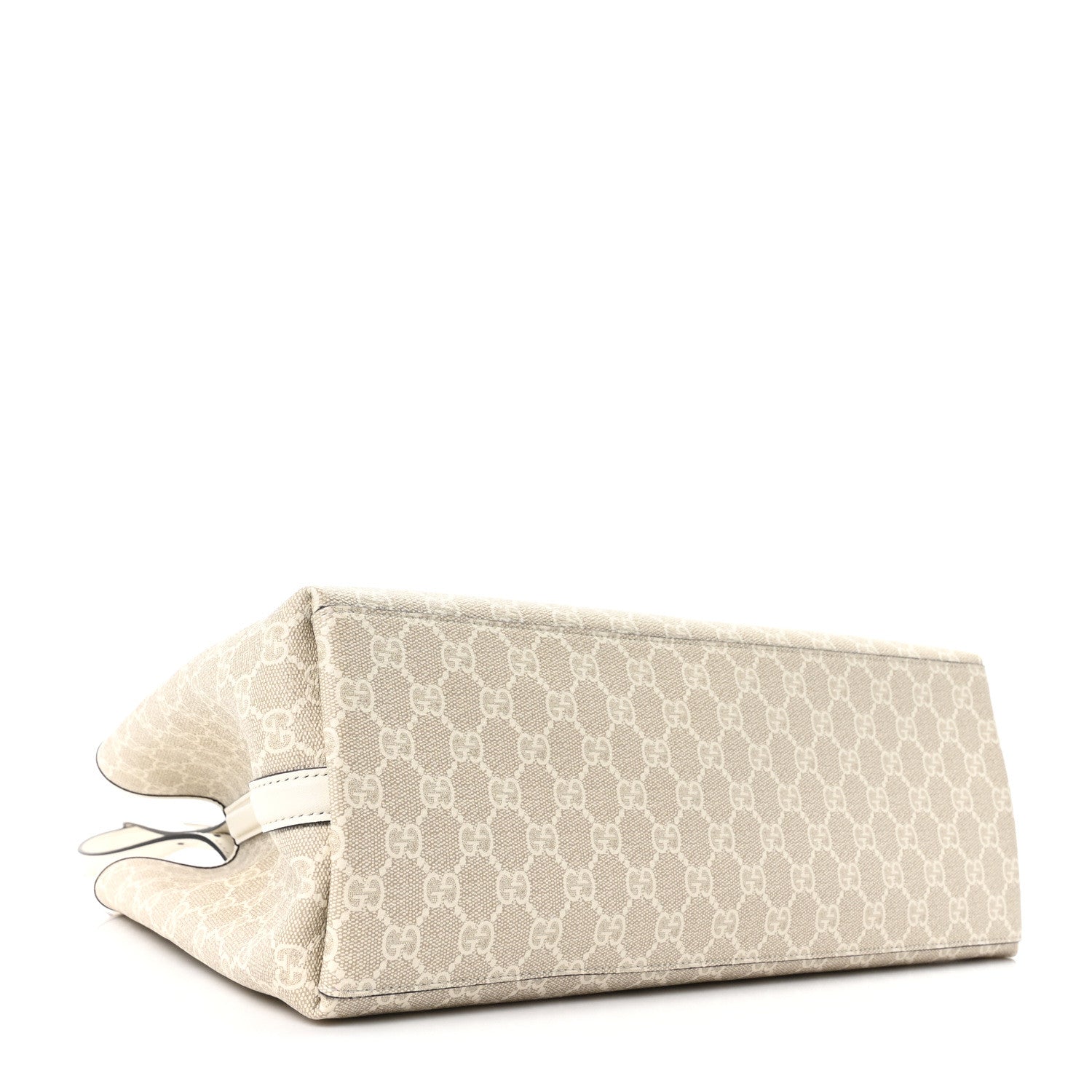 GG Supreme Monogram Emblem Large Tote Bag  Mystic White Oatmeal