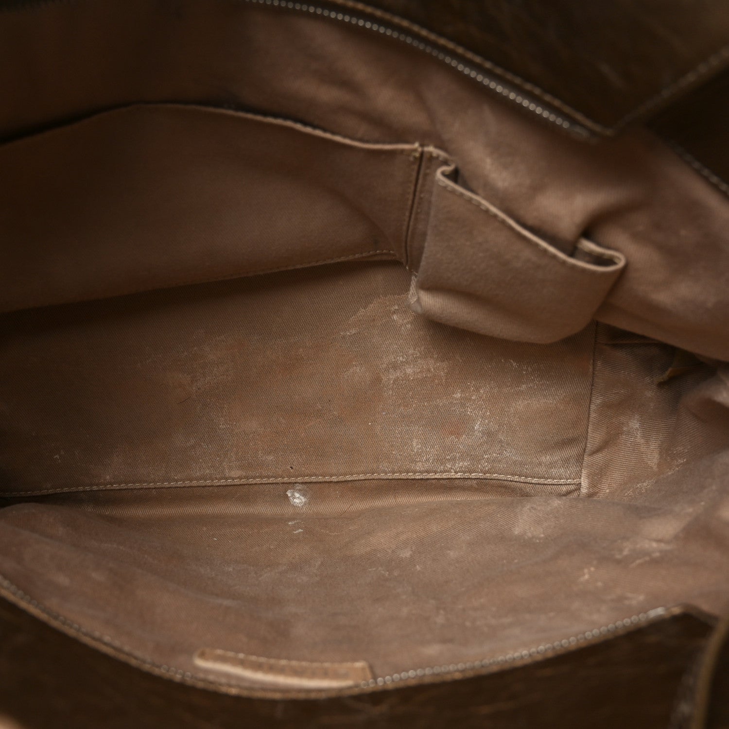 Metallic Aged Calfskin Quilted Origami Tote Bronze