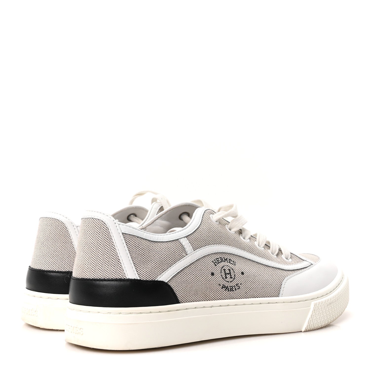 Canvas Calfskin Get Sneakers 39.5 Prunoir White